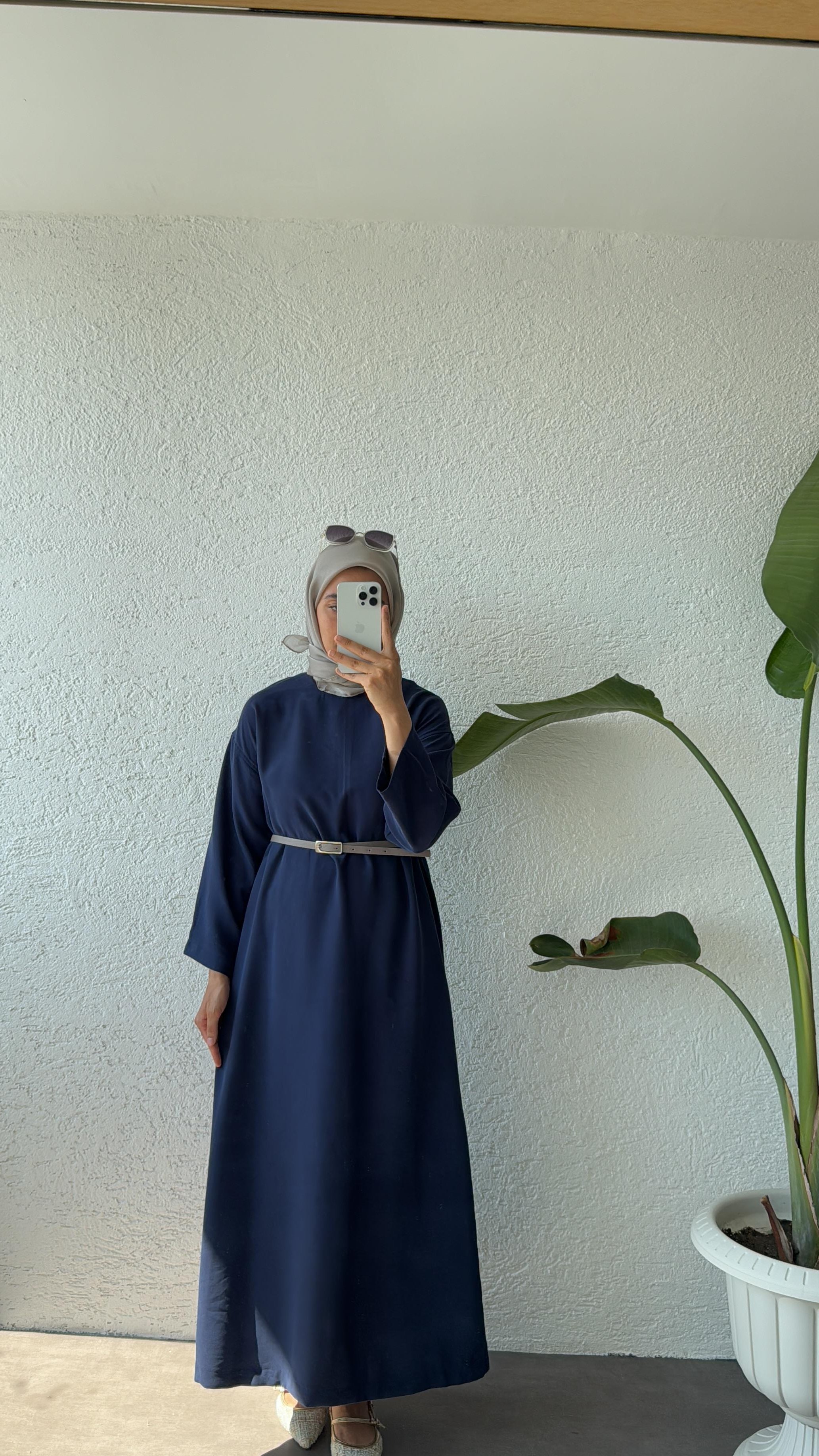 BASIC TENSEL MODAL ELBİSE - LACİVERT