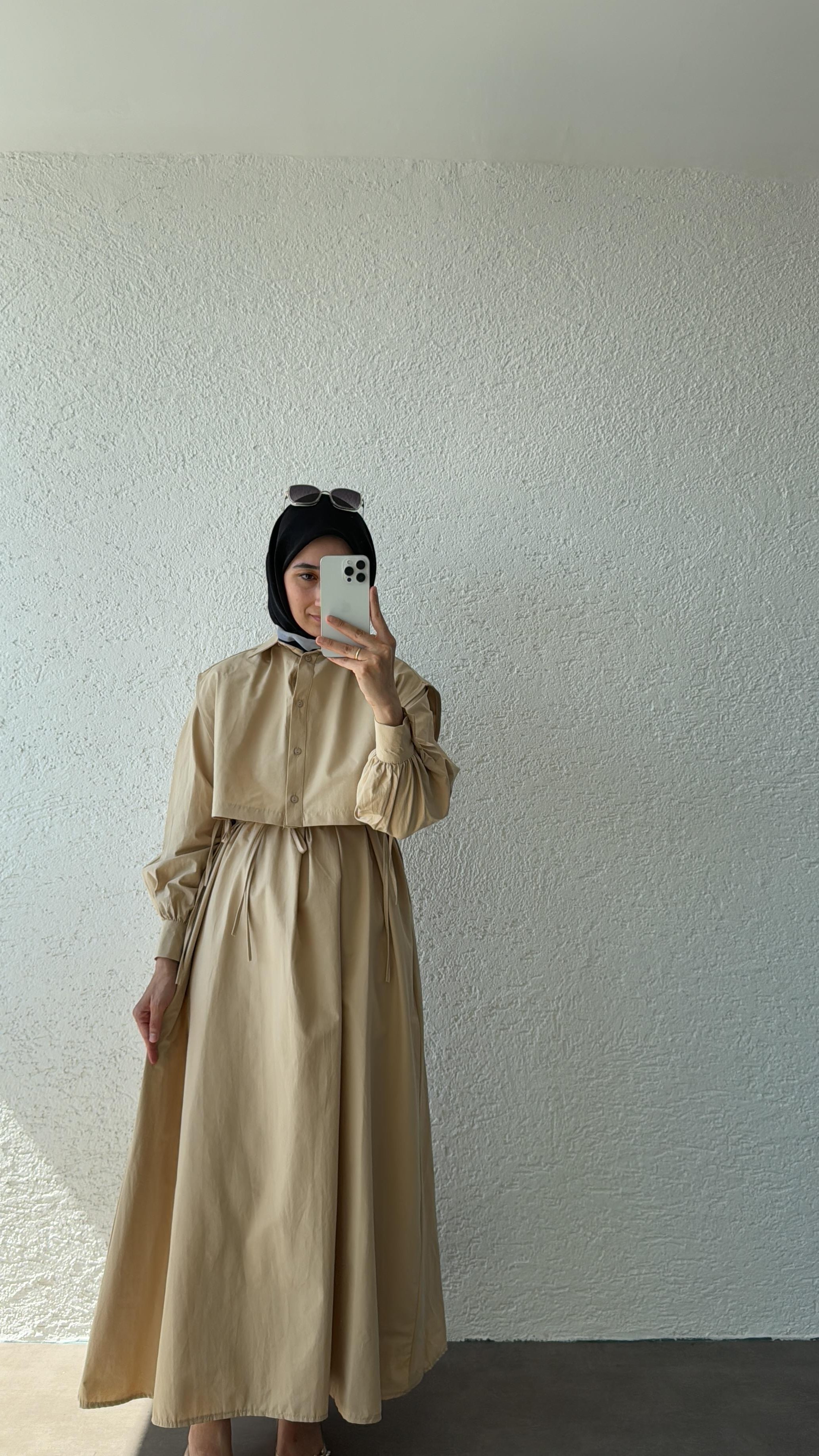 BOLEROLU ELBİSE CAMEL