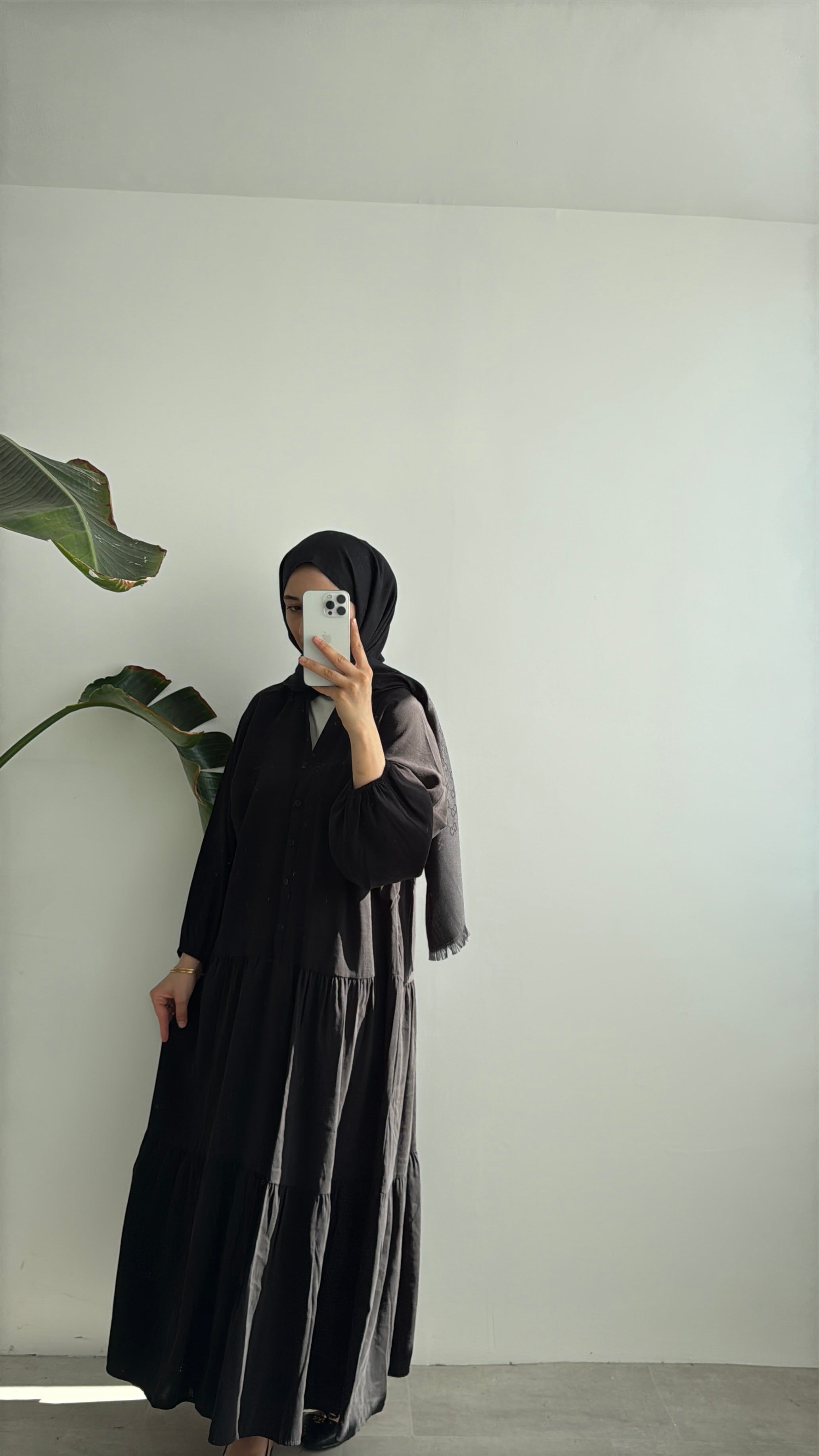 CUPRA KAT KAT ELBİSE - SİYAH