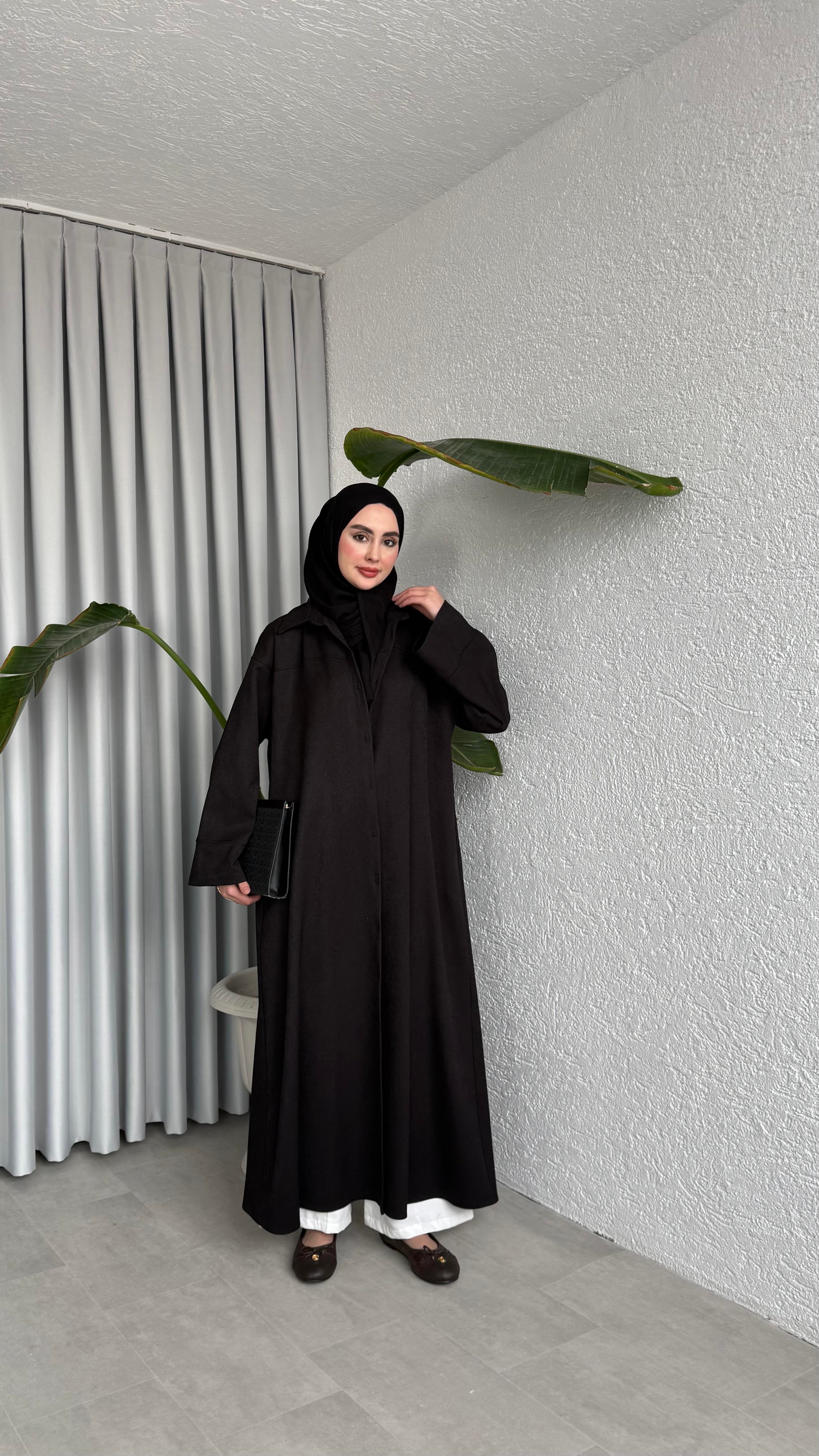 DÜĞMELİ ELBİSE - SİYAH