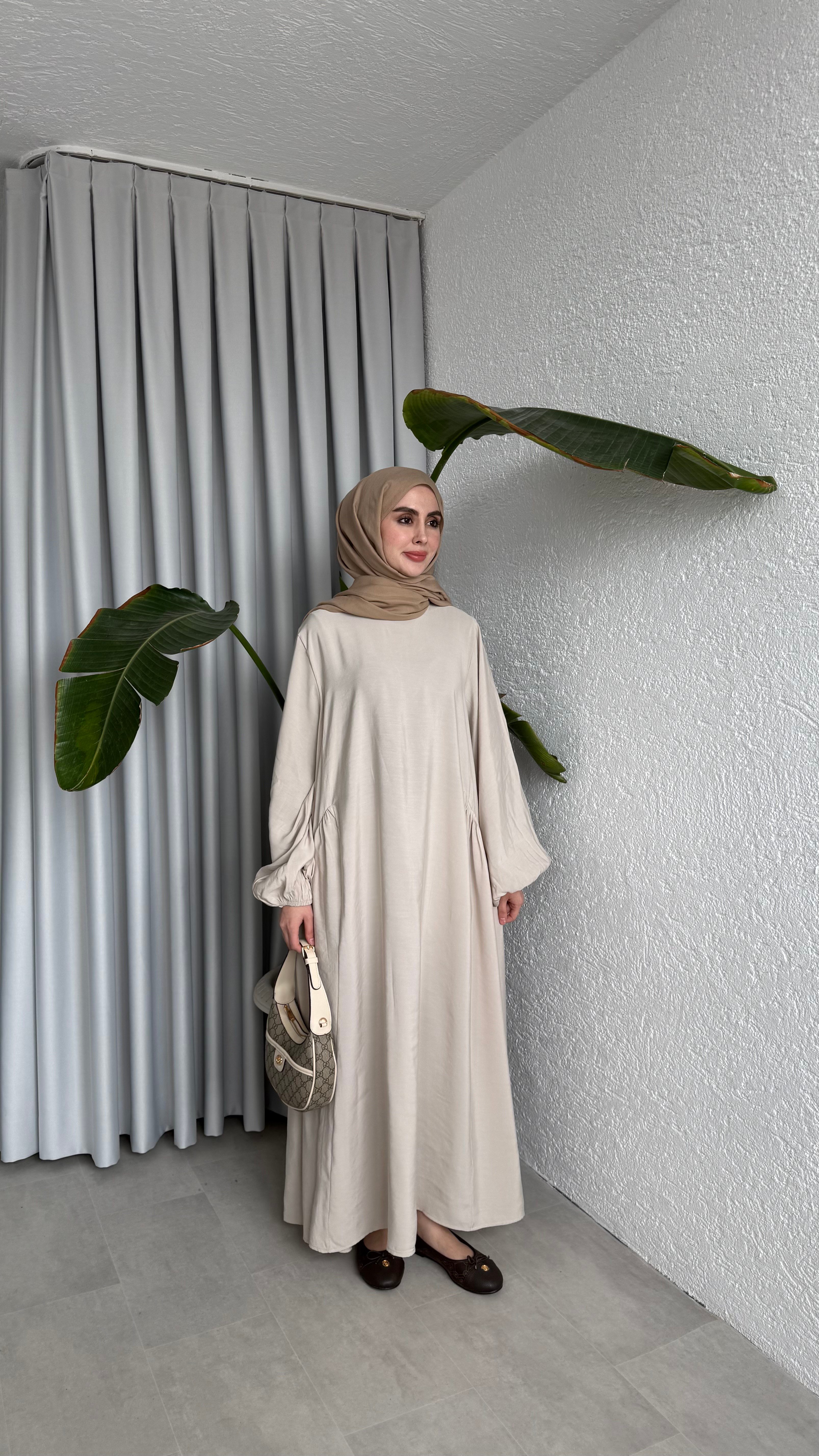 LOTUS CUPRA ELBİSE - BEJ