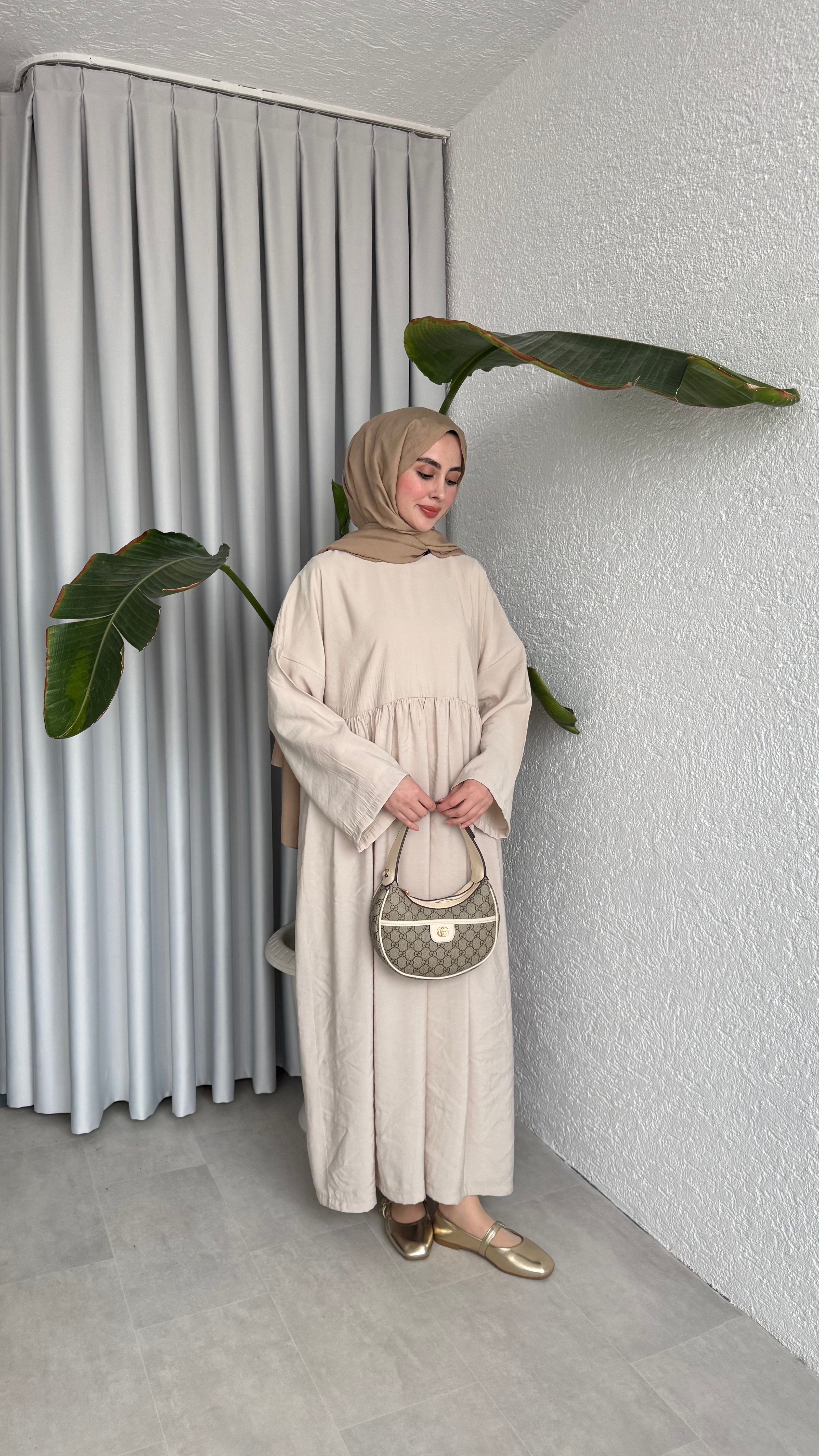 MOON CUPRA ELBİSE - BEJ