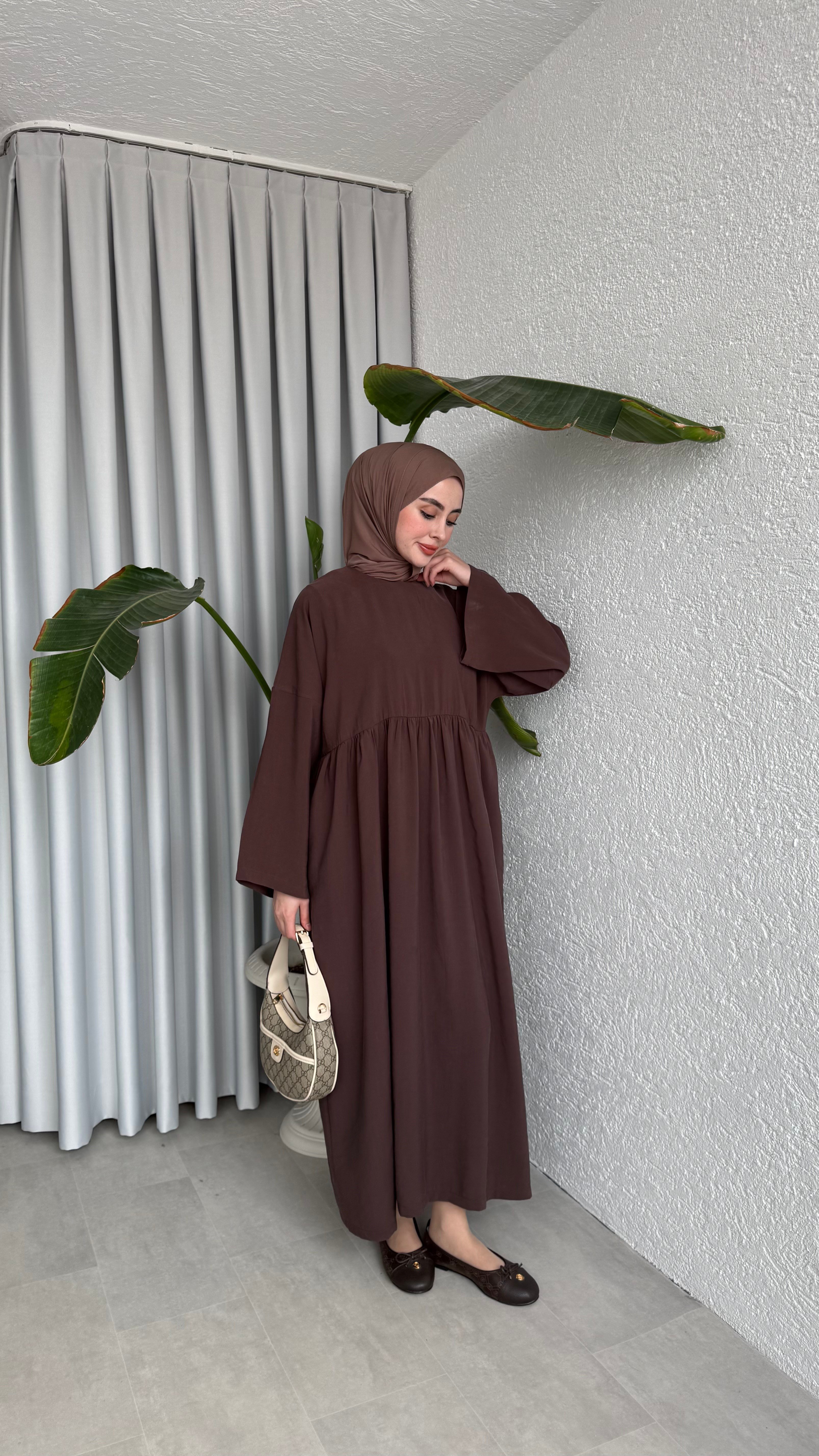 MOON CUPRA ELBİSE - KAHVE