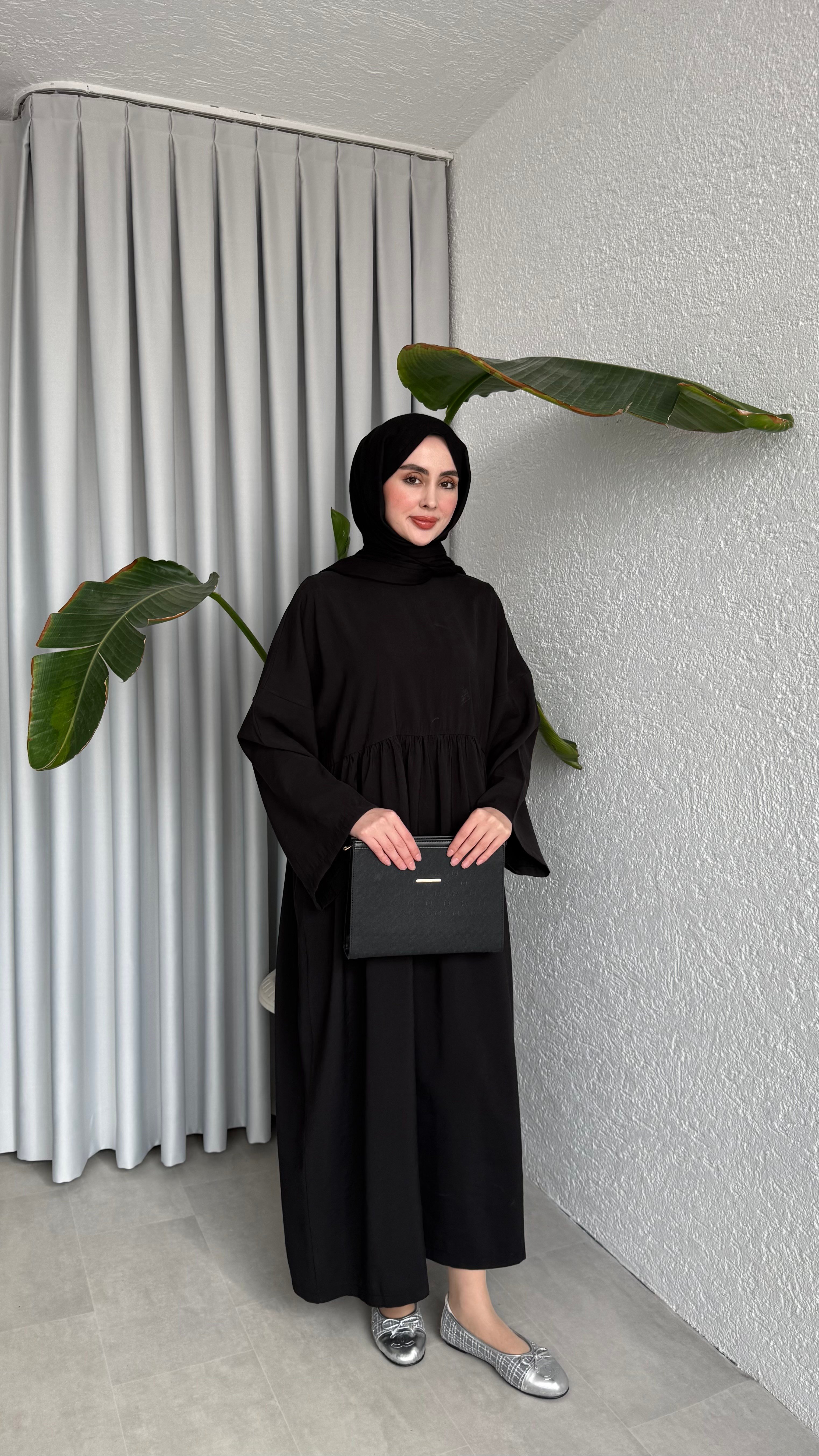 MOON CUPRA ELBİSE - SİYAH