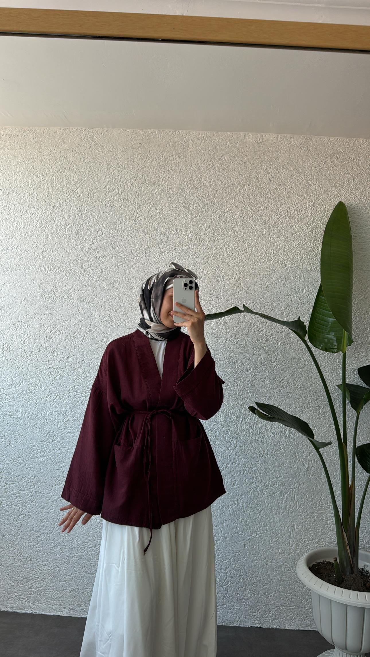 MÜSLİN KİMONO - BORDO 
