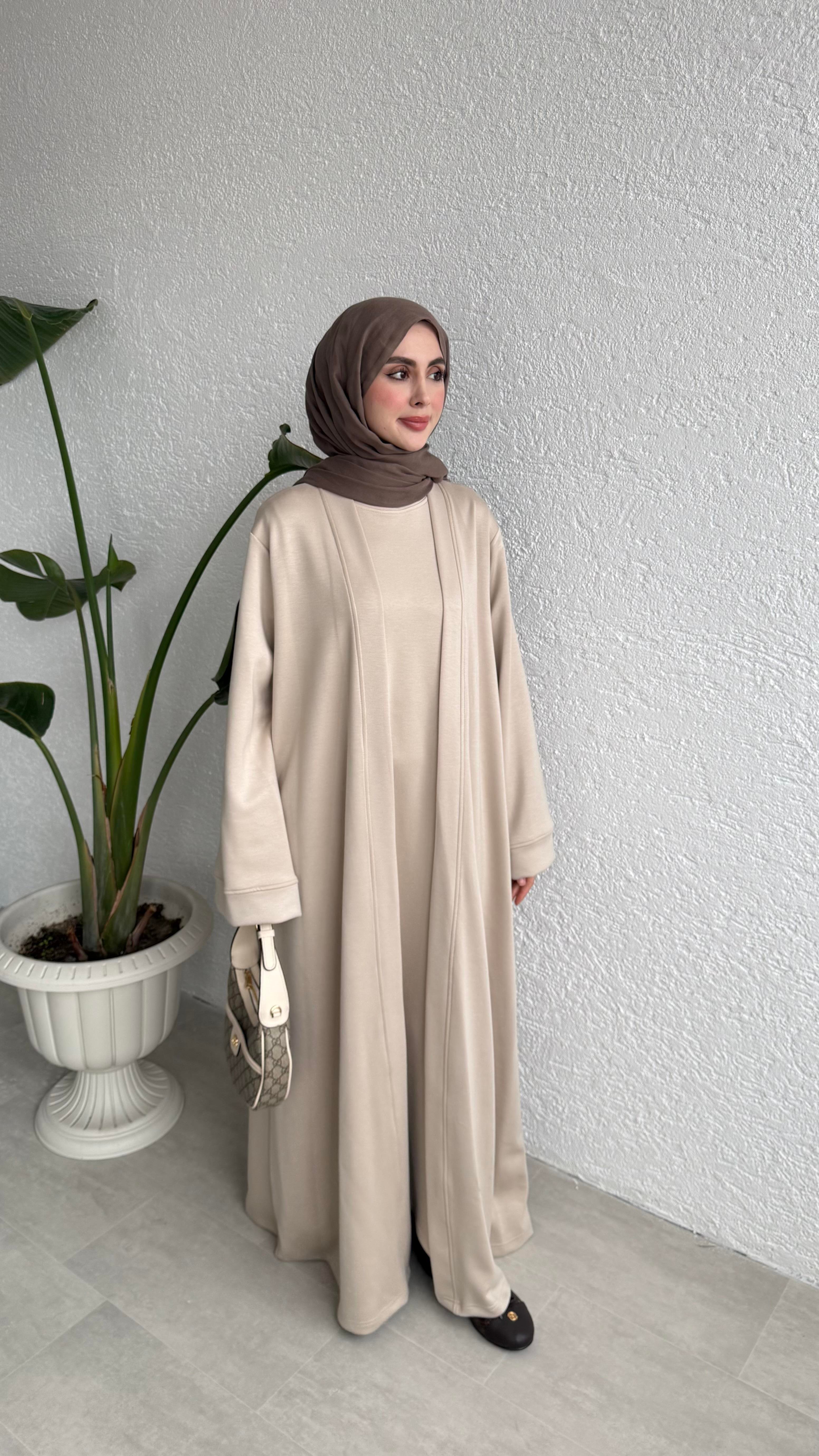 NOUR ABAYA TAKIM - BEJ
