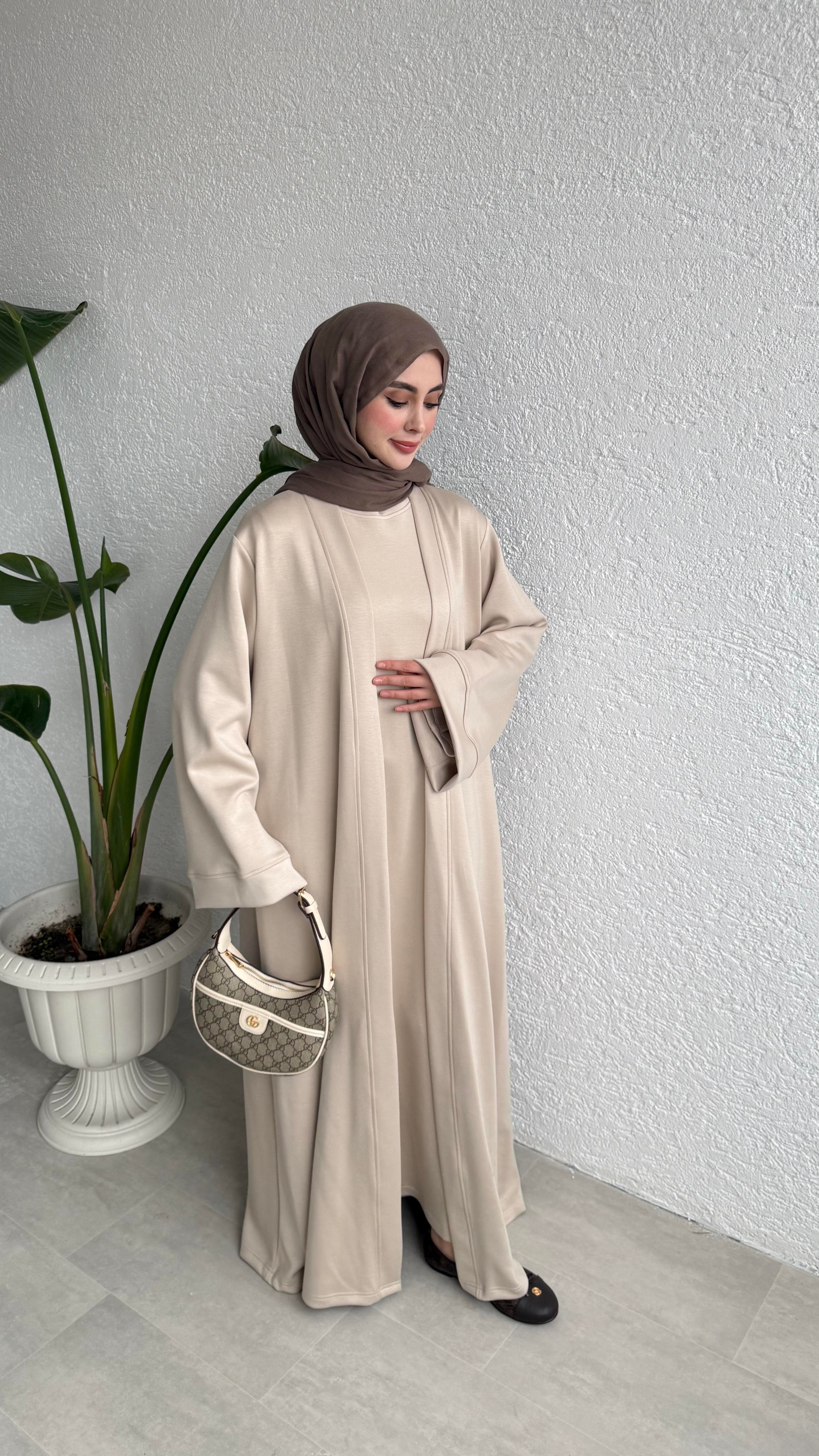 NOUR ABAYA TAKIM - BEJ