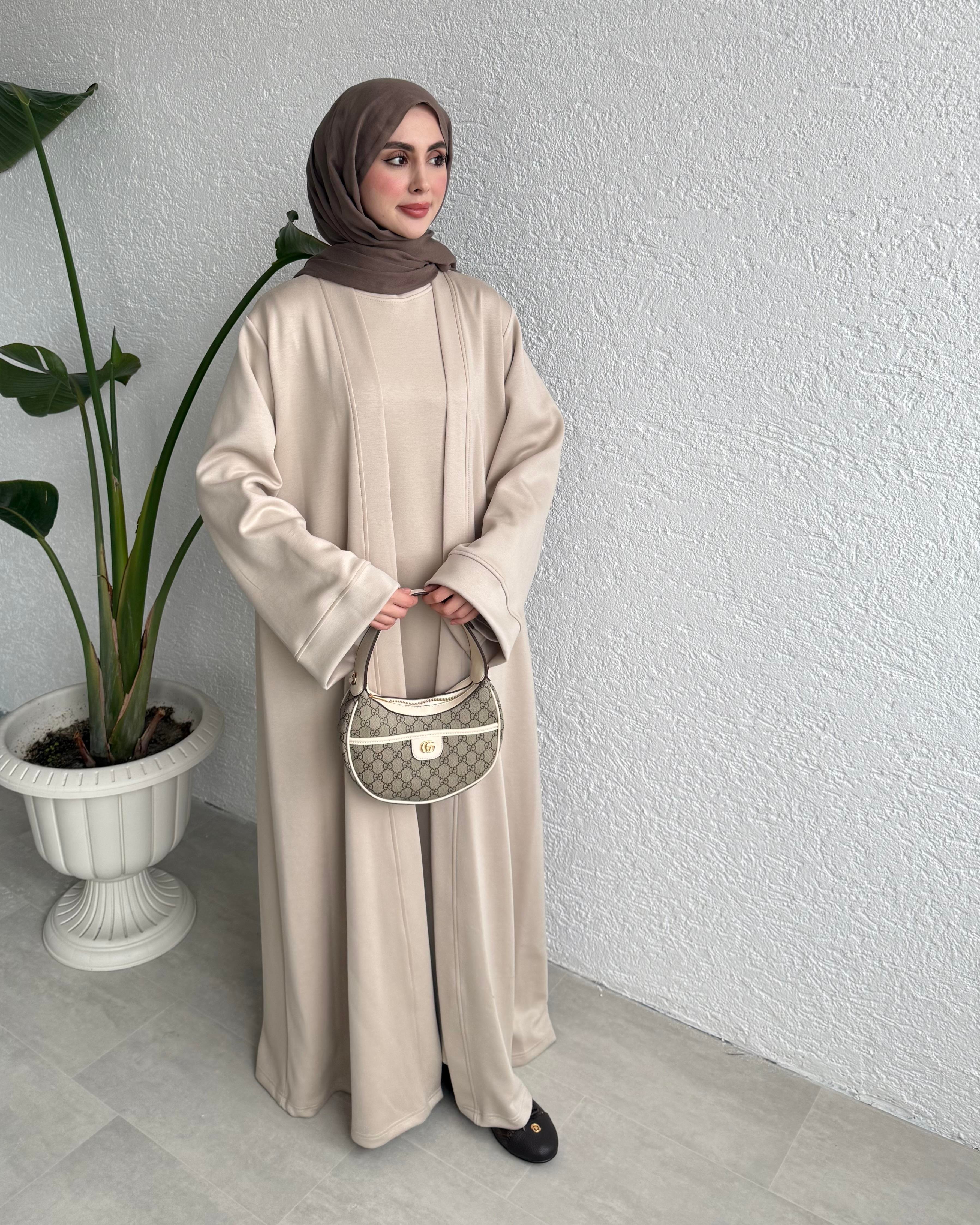 NOUR ABAYA TAKIM - BEJ