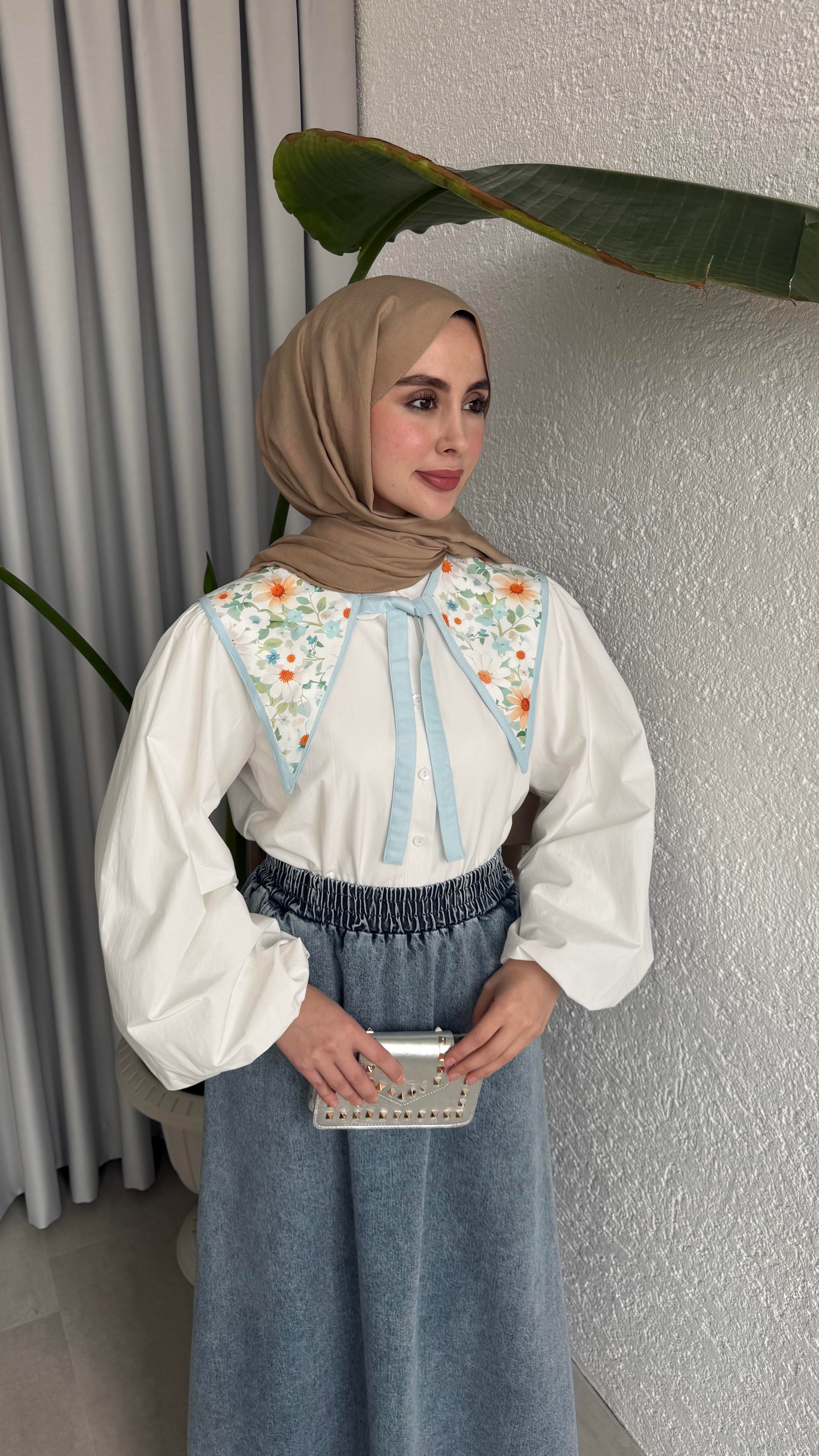YAKALIK - MAVİ PAPATYA 