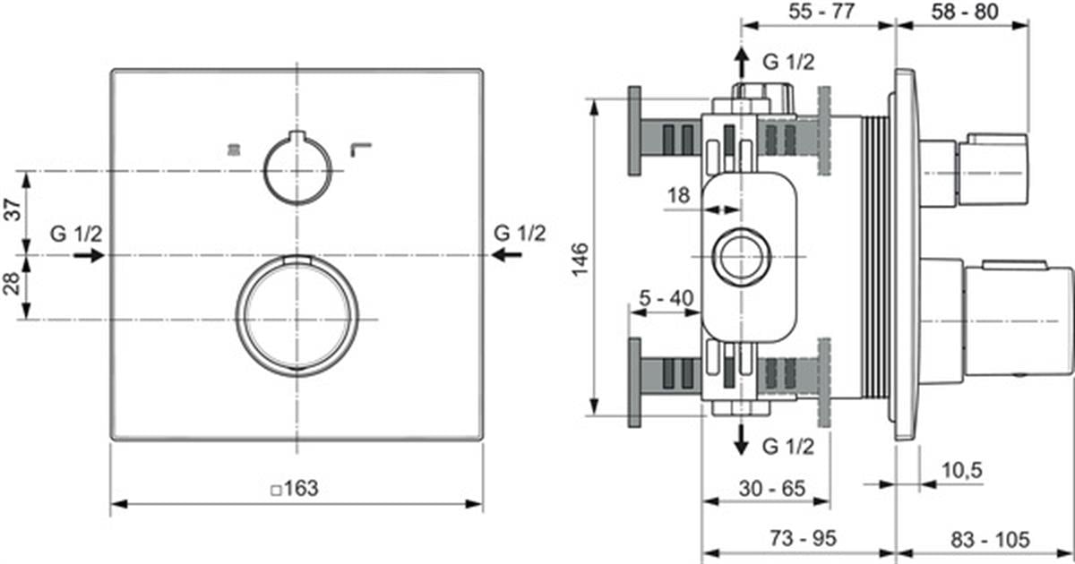 Ankastre Banyo BataryasıIdeal StandardA7522GNIdeal StandardCeratherm C100 Termostatik Ankastre Banyo Bataryası Gümüş FırtınaCeratherm C100 Termostatik Ankastre Banyo Bataryası Gümüş Fırtına
