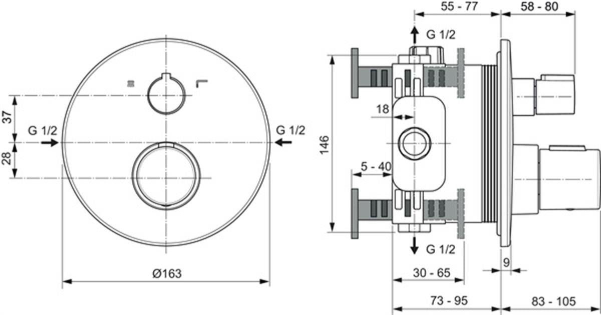 Ankastre Banyo BataryasıIdeal StandardA5814GNIdeal StandardCeratherm Т100 Termostatik Ankastre Banyo Bataryası Gümüş FırtınaCeratherm Т100 Termostatik Ankastre Banyo Bataryası Gümüş Fırtına