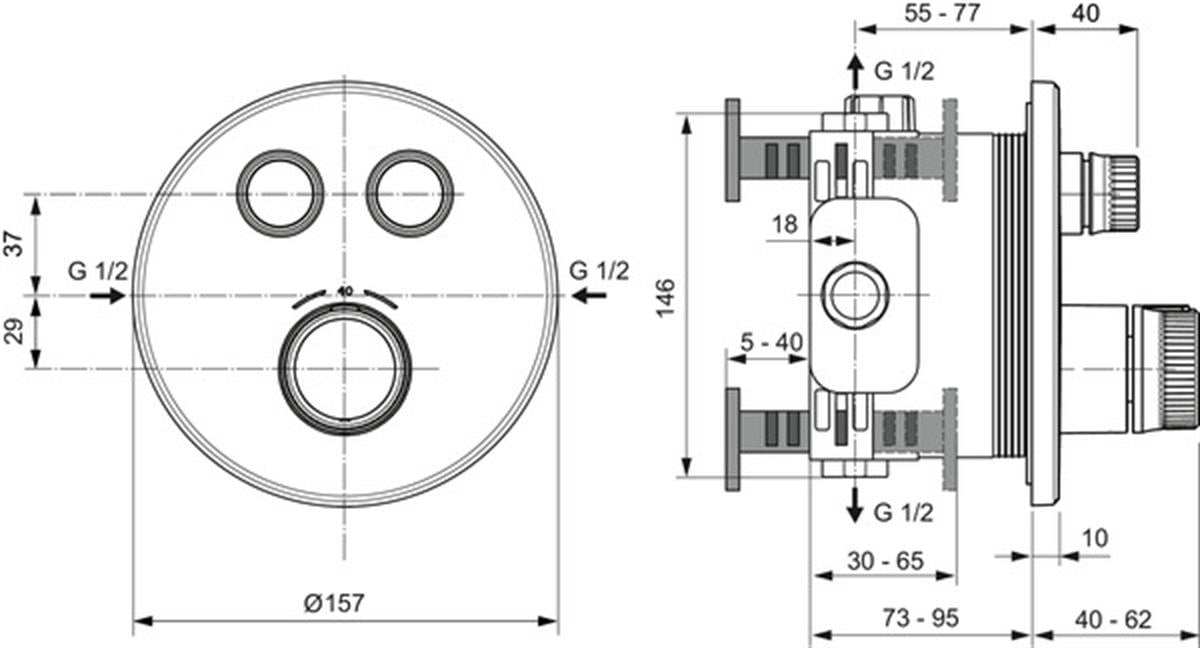 Ankastre Banyo BataryasıIdeal StandardA7296A2Ideal StandardCeratherm Navigo Termostatik Ankastre Banyo Bataryası Fırçalanmış AltınCeratherm Navigo Termostatik Ankastre Banyo Bataryası Fırçalanmış Altın