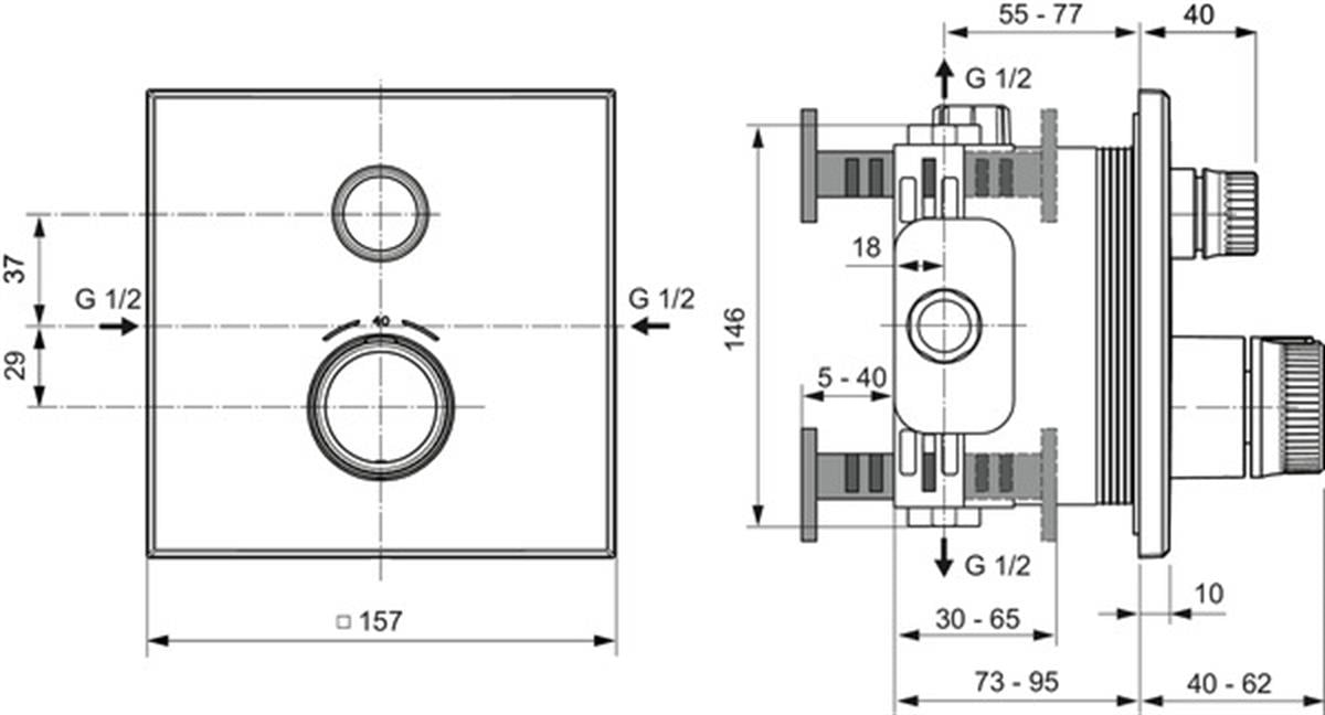 Ankastre Duş BataryasıIdeal StandardA7301A2Ideal StandardCeratherm Navigo Termostatik Ankastre Duş Bataryası Fırçalanmış AltınCeratherm Navigo Termostatik Ankastre Duş Bataryası Fırçalanmış Altın