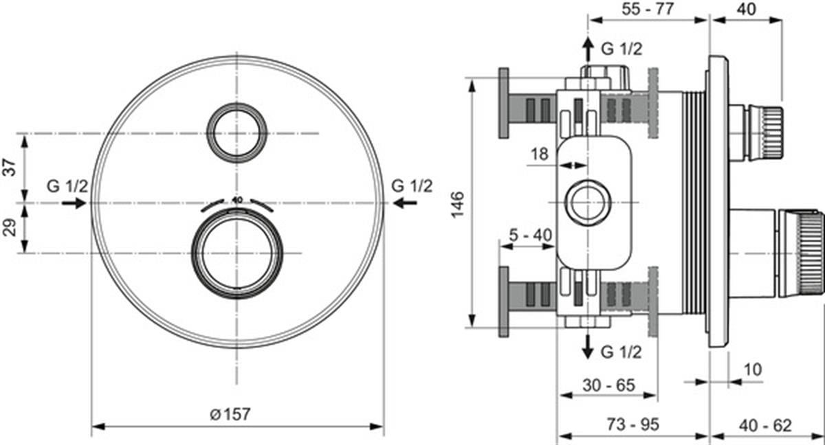 Ankastre Duş BataryasıIdeal StandardA7295A2Ideal StandardCeratherm Navigo Termostatik Ankastre Duş Bataryası Fırçalanmış AltınCeratherm Navigo Termostatik Ankastre Duş Bataryası Fırçalanmış Altın