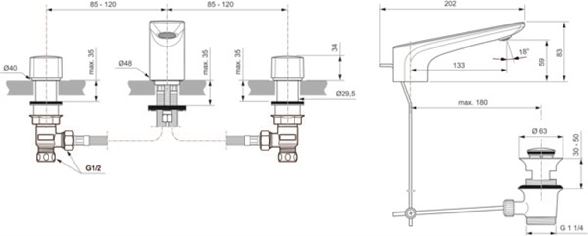 Ankastre Lavabo BataryasıIdeal StandardBC759A5Ideal StandardIdeal Standard Conca 3 Delikli Lavabo Bataryası 5l/dk Manyetik Gri Sifon KumandalıIdeal Standard Conca 3 Delikli Lavabo Bataryası 5l/dk Manyetik Gri Sifon Kumandalı