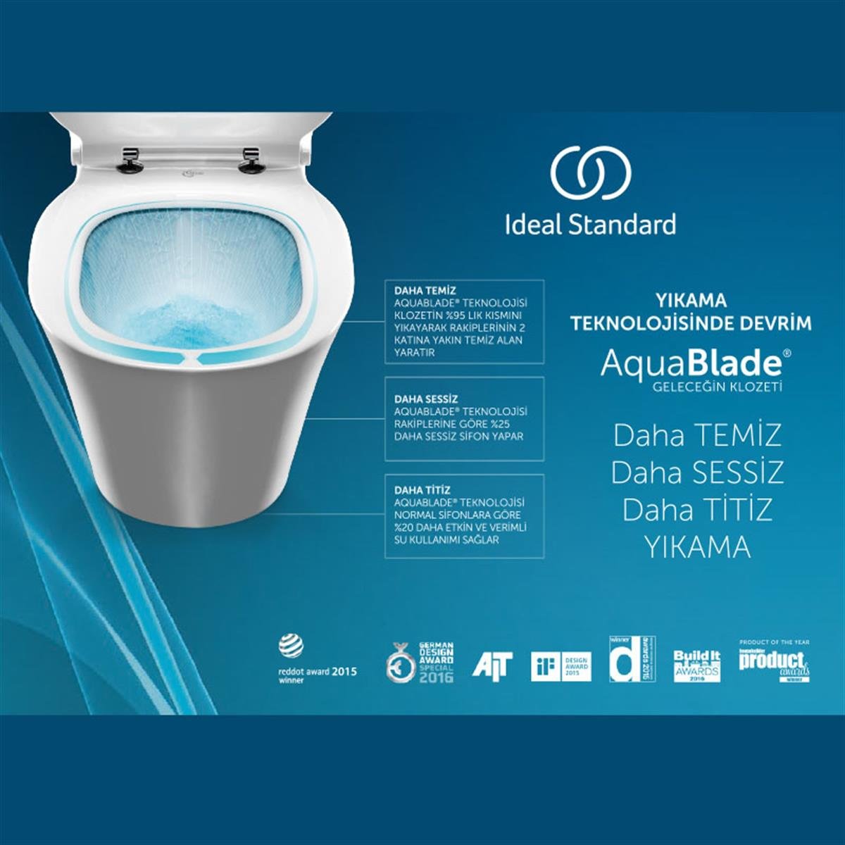 Asma KlozetlerIdeal StandardSET-IS-75Ideal StandardIdeal Standard Tesi Asma Klozet- AquaBlade® ve Tesi Yavaş Kapanan Klozet Kapağı-ThinIdeal Standard Tesi Asma Klozet- AquaBlade® ve Tesi Yavaş Kapanan Klozet Kapağı-Thin