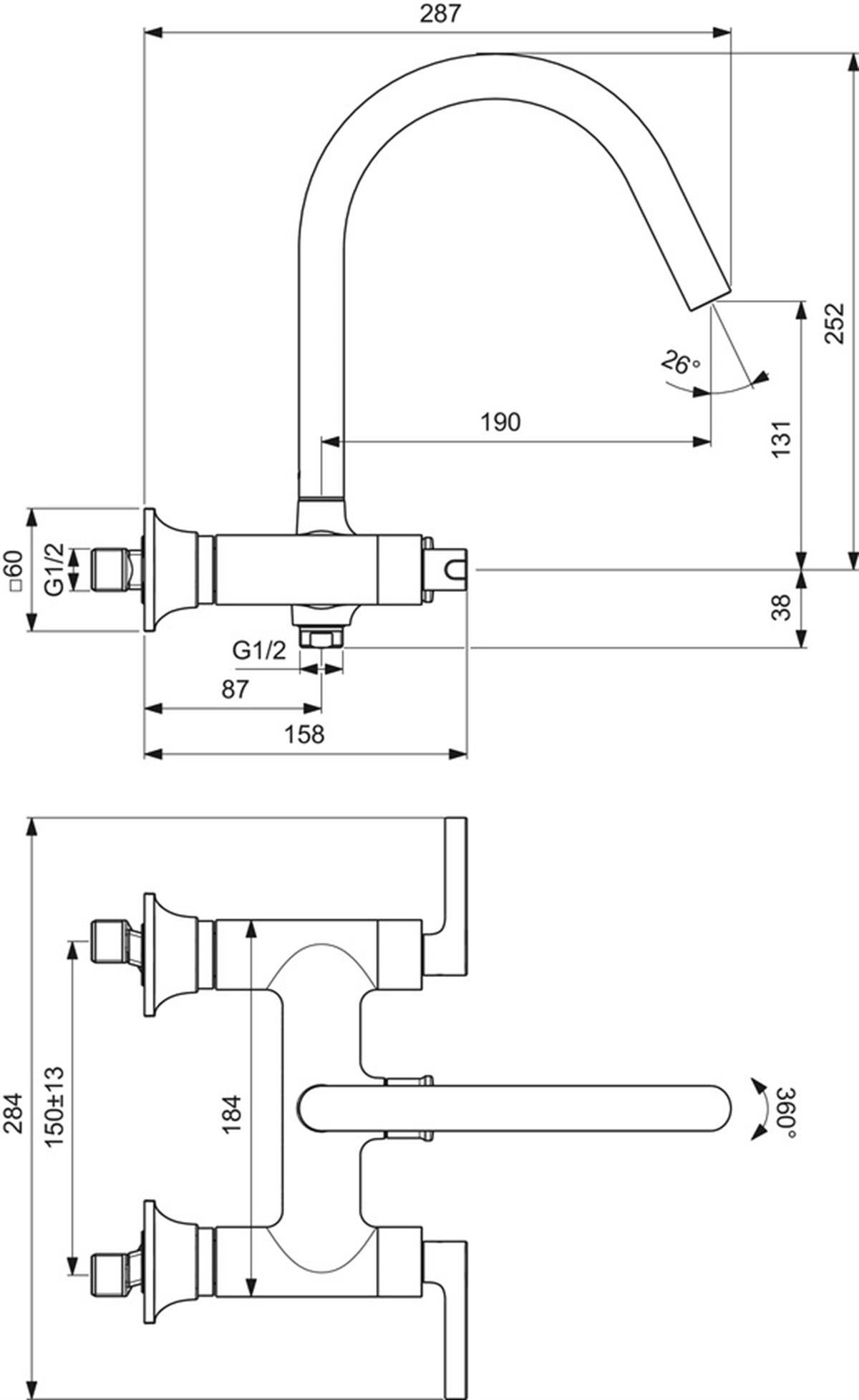 Banyo BataryasıIdeal StandardBD161AAIdeal StandardJoy Neo Lever Banyo Bataryası KromJoy Neo Lever Banyo Bataryası Krom