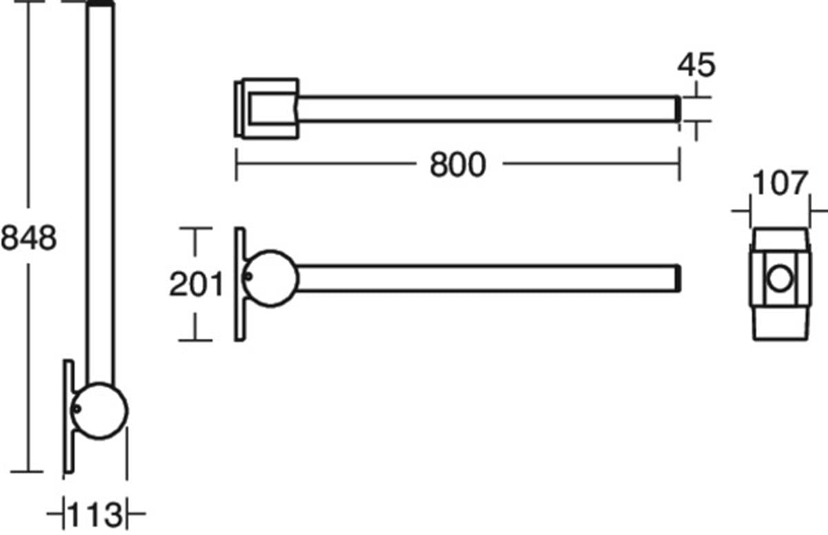 Bedensel Engelli / Doktor BataryasıIdeal StandardS6362AAIdeal StandardContemporary 21 80cm Mafsallı Tutamak-Parlak KromContemporary 21 80cm Mafsallı Tutamak-Parlak Krom