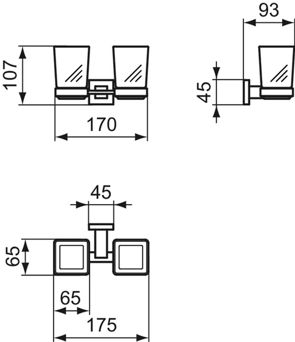 Diş FırçalığıIdeal StandardE2205AAIdeal StandardIOM Square İkili Diş FırçalıkIOM Square İkili Diş Fırçalık
