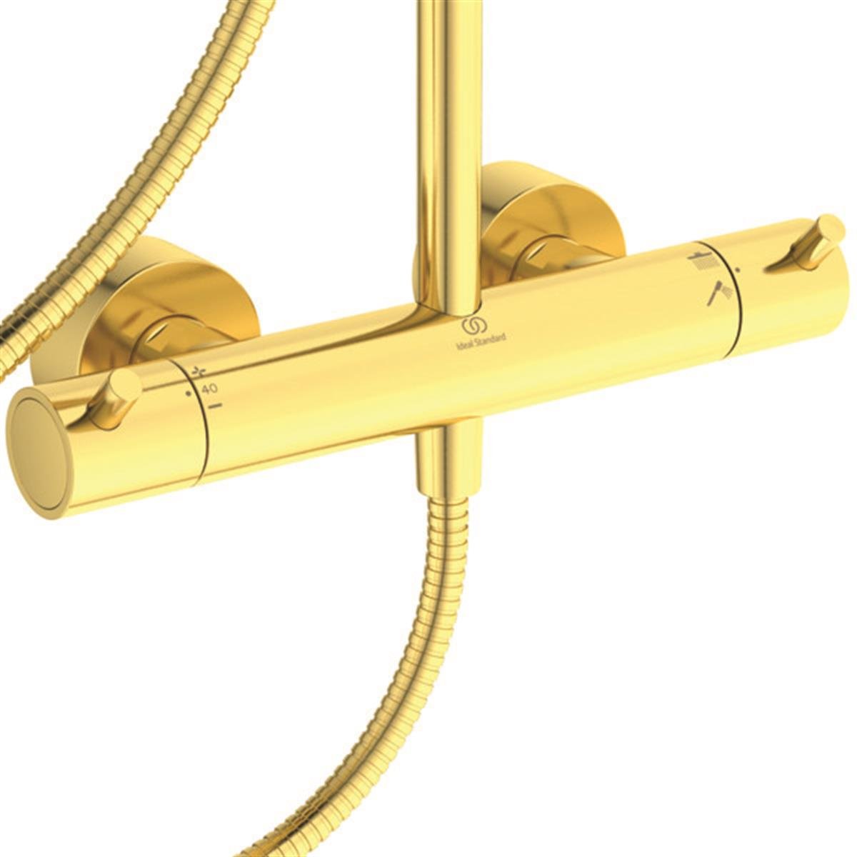 Duş Kolonları ve Duş PanelleriIdeal StandardA7589A2Ideal StandardCeraTherm T125 Termostatik Duş Sistemi Fırçalanmış AltınCeraTherm T125 Termostatik Duş Sistemi Fırçalanmış Altın