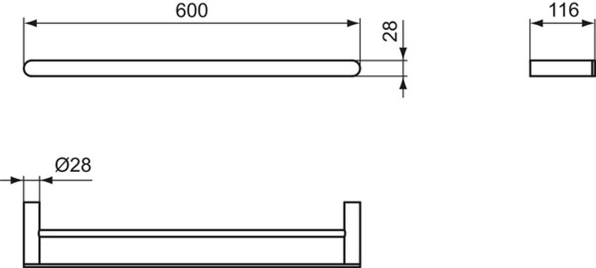 HavlulukIdeal StandardT4501AAIdeal StandardConca İkili Uzun Havluluk 60 cm-Yuvarlak KromConca İkili Uzun Havluluk 60 cm-Yuvarlak Krom