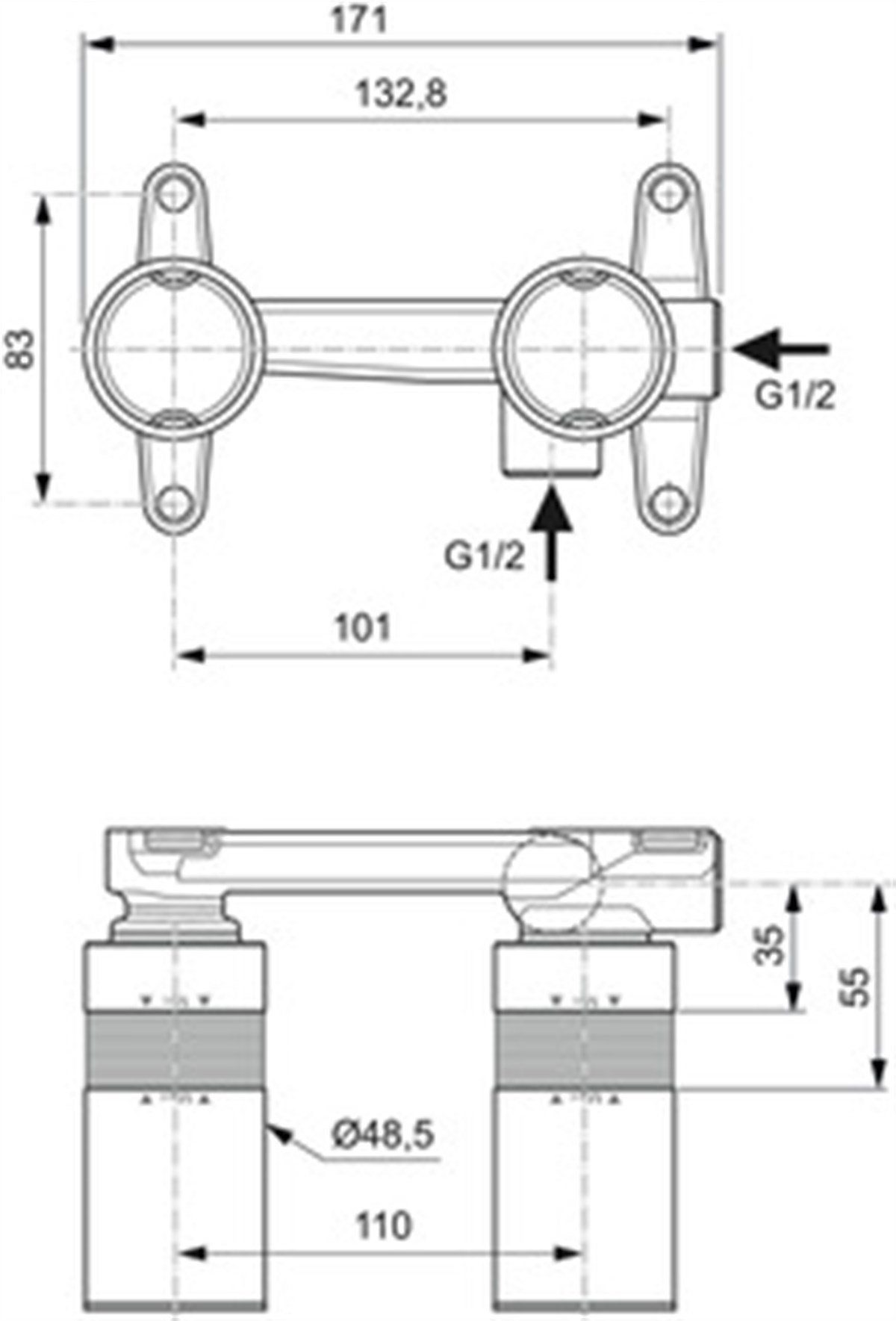 Ideal Standard Ankastre Lavabo Bataryası Iç Set-KIT1