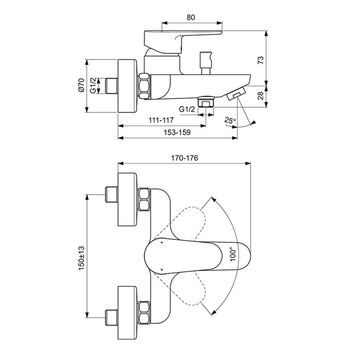 Ideal Standard Cerafine O Banyo Bataryası Mat Siyah