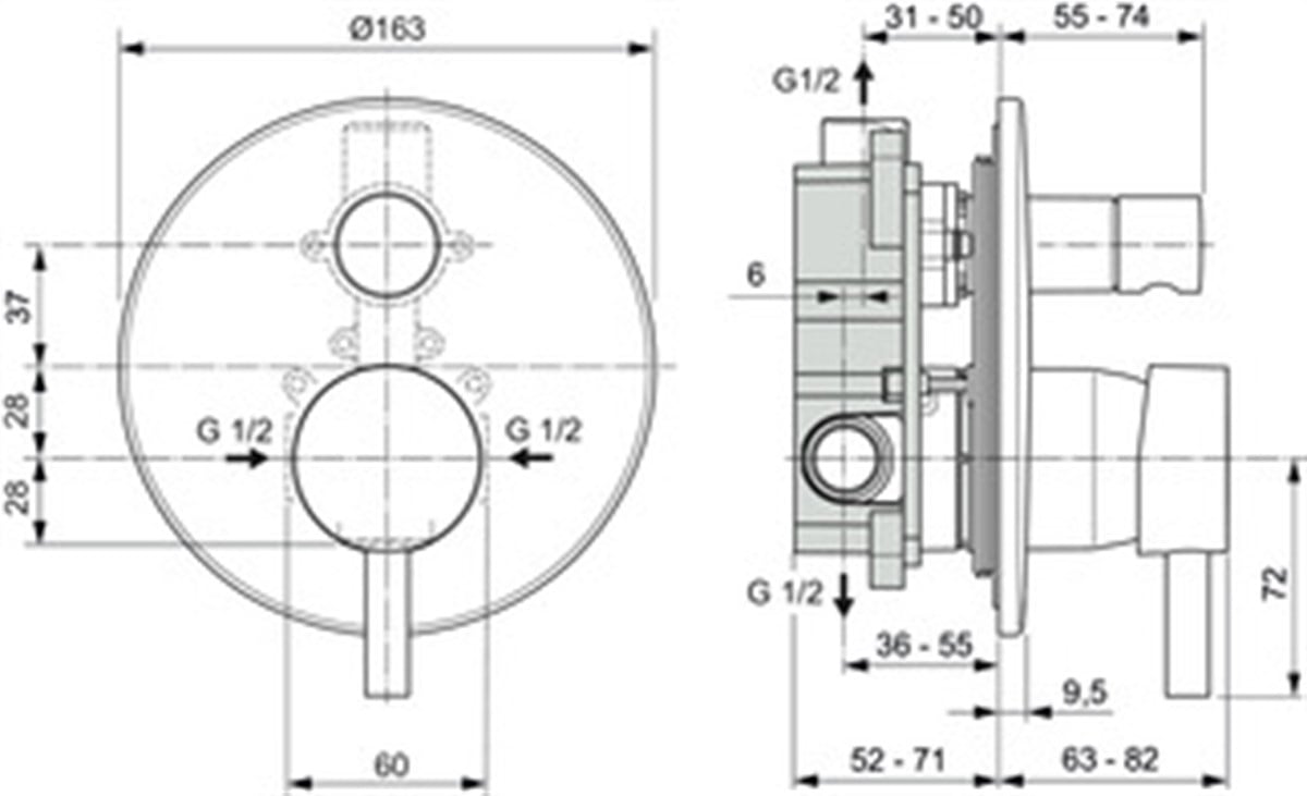 Ideal Standard Ceraline Ankastre Banyo Bataryası-KIT1+KIT2