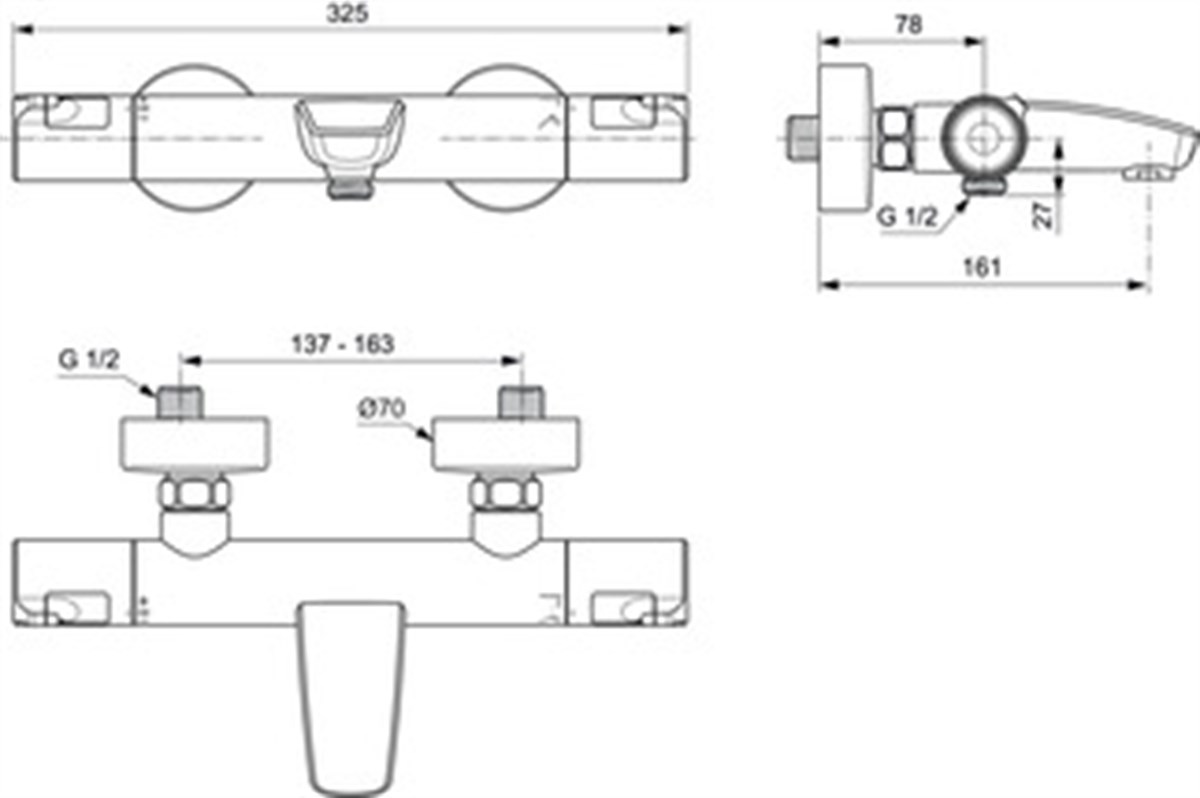 Ideal Standard Ceratherm T50 Termostatik Banyo Bataryası