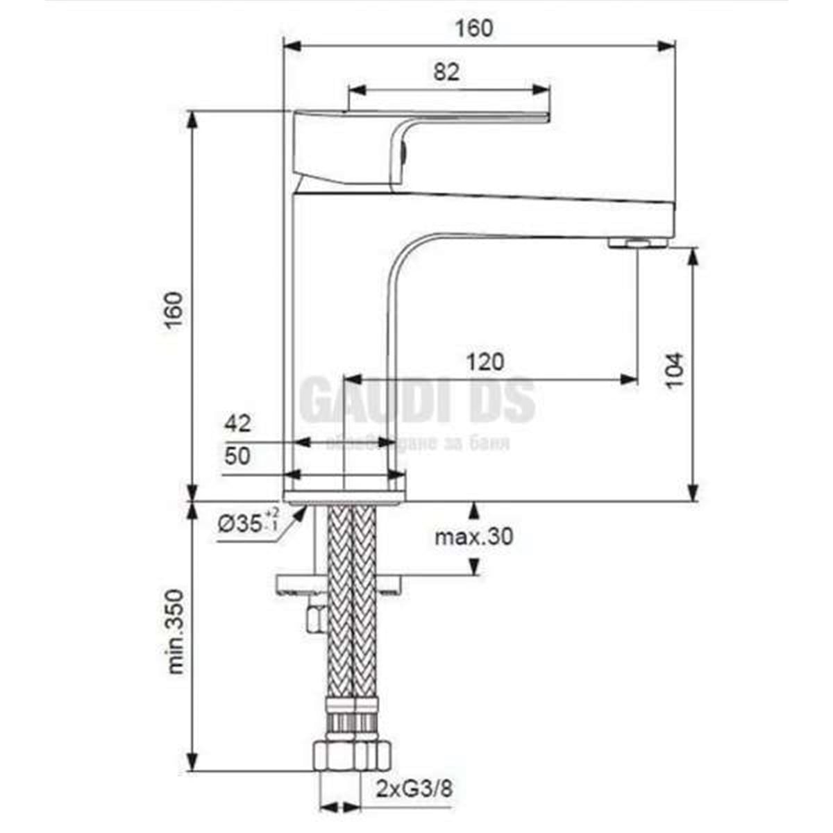 Ideal Standard Esla Lavabo Bataryası-Bluestart Sifon Kumandasız-5 L/dk
