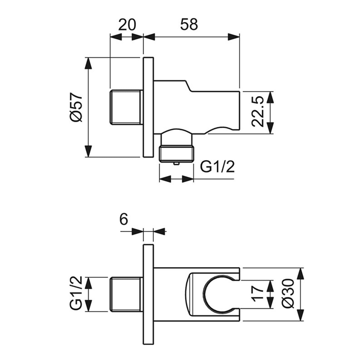 Ideal Standard IdealRain Ankastre Dirsek-Askı