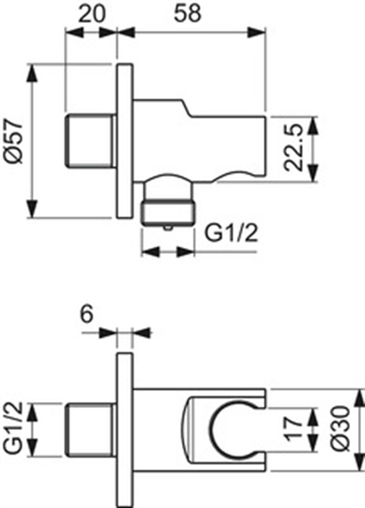 Ideal Standard IdealRain Ankastre Dirsek-Askı Mat Siyah
