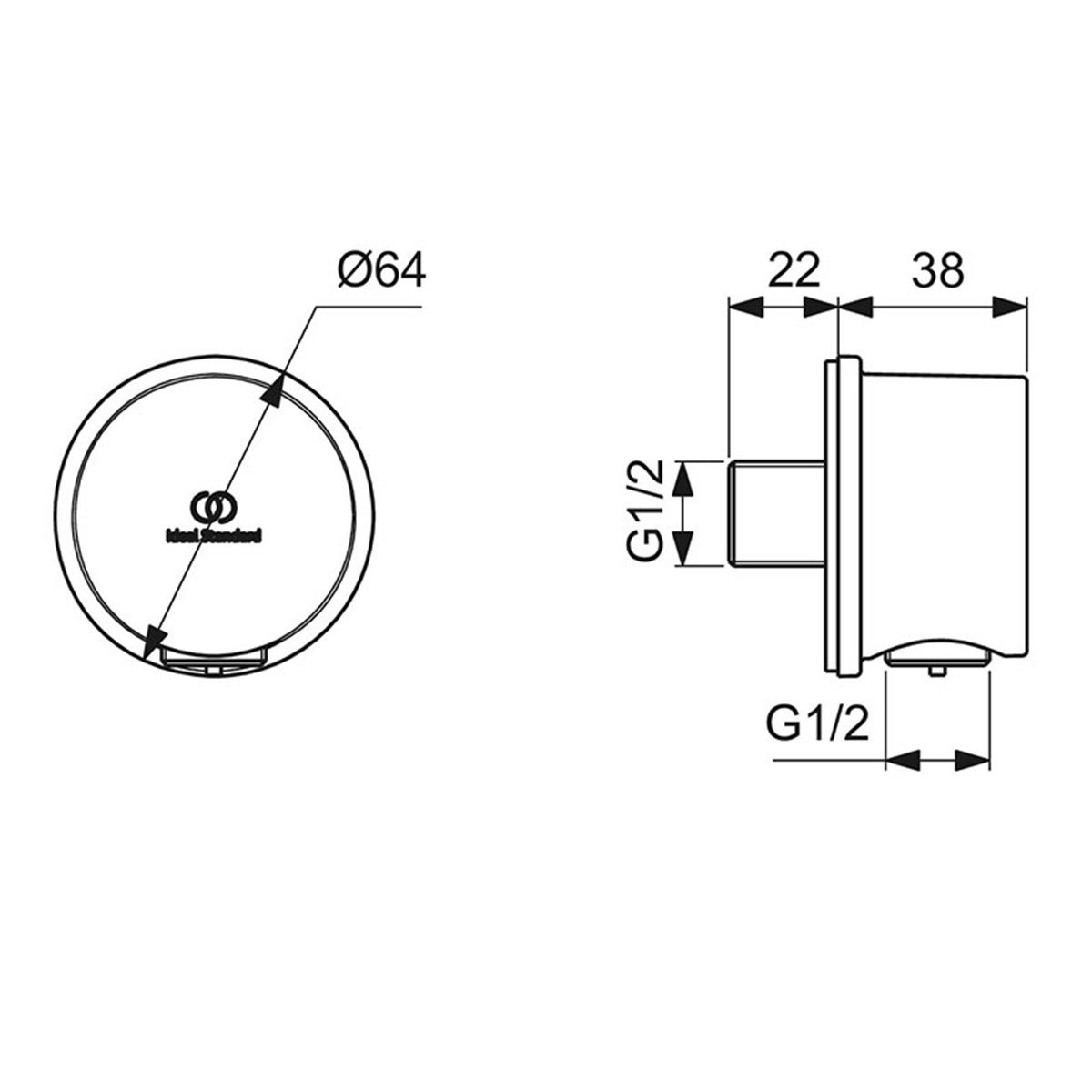 Ideal Standard IdealRain Duş Dirseği Fırçalanmış Altın