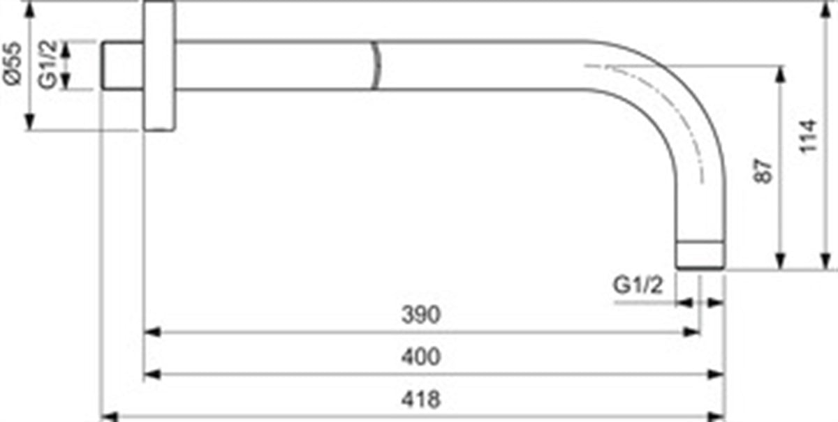 Ideal Standard IdealRain Duvardan Duş Kolu-40 cm Mat Siyah