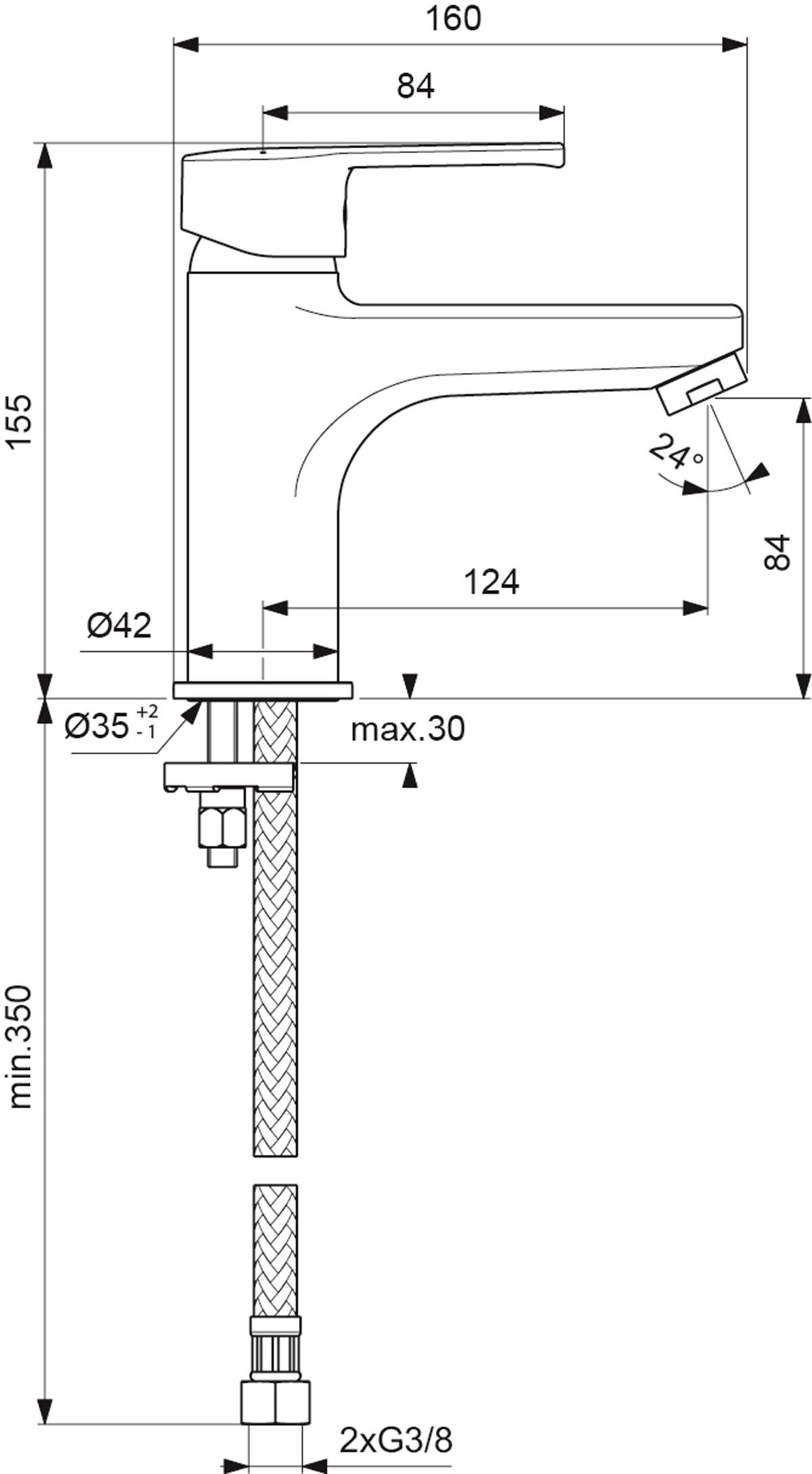 Ideal Standard IdealStream Lavabo Bataryası Sifon Kumandasız