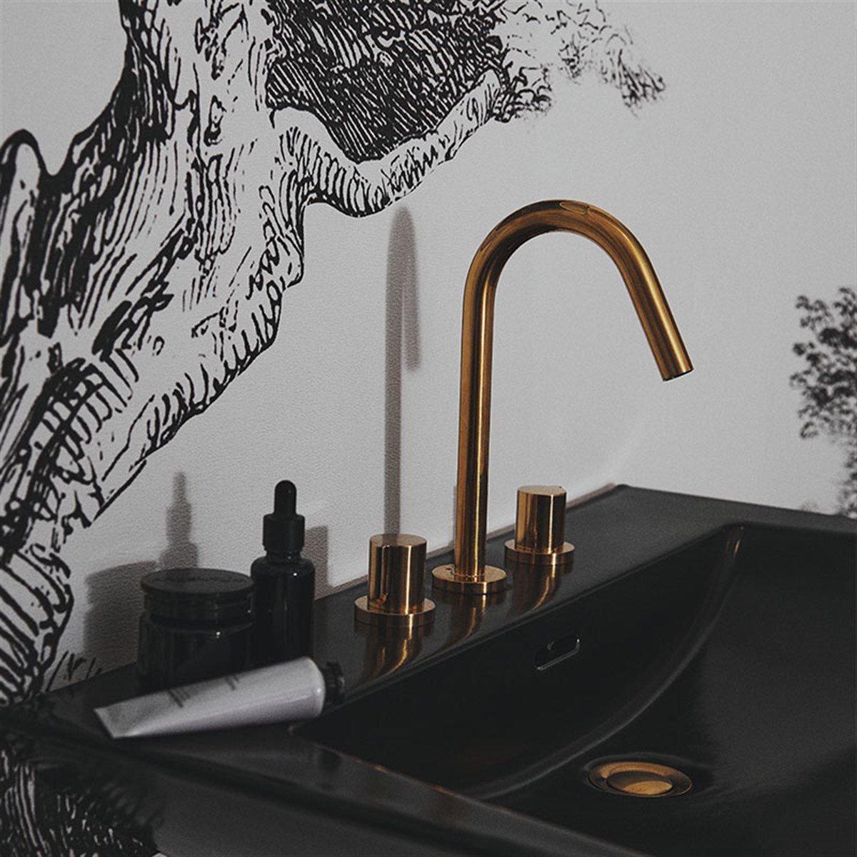 Ideal Standard Joy 3 Delikli Lavabo Bataryası 5l/dk Fırçalanmış Altın Sifon Kumandalı