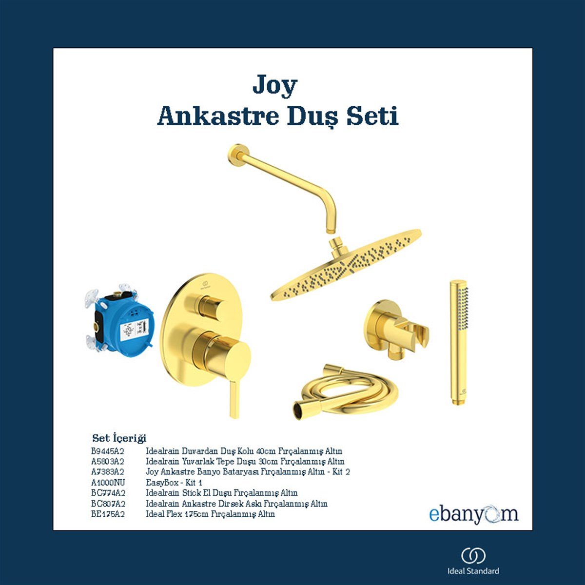 Ideal Standard Joy Ankastre Banyo Altın SET2