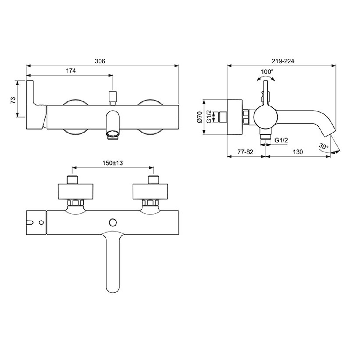 Ideal Standard Joy Banyo Bataryası Fırçalanmış Altın