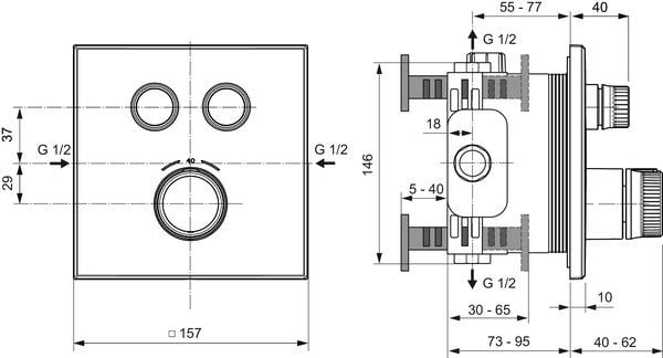 MARKA}Ankastre Banyo BataryasıCeratherm Navigo® Ankastre Set  Chromeİdeal Standard Ceratherm Navigo® Ankastre Set Chrome