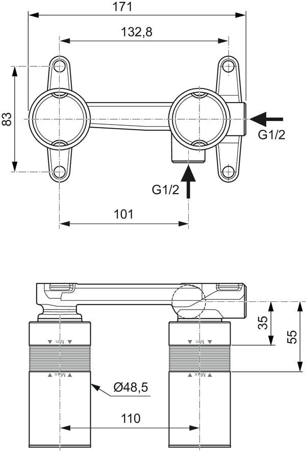 MARKA}Ankastre Lavabo BataryasıCeraplan Chromeİdeal Standard Ceraplan Chrome