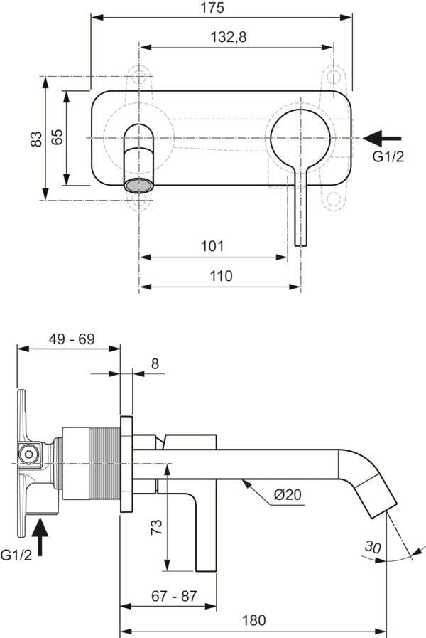 MARKA}Ankastre Lavabo BataryasıA7380AAİdeal Standard Joy Ankastre Lavabo Bataryası-Chrome-KIT2