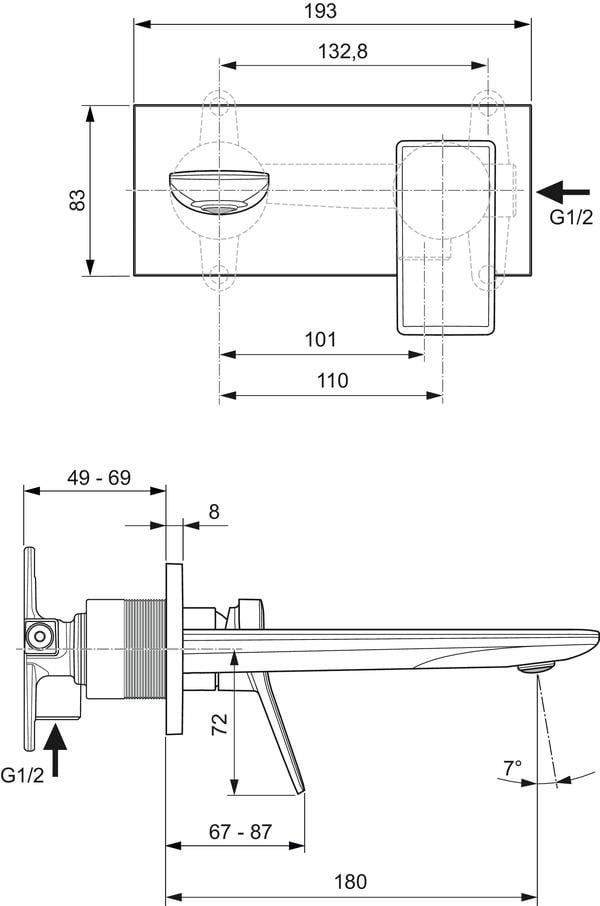 MARKA}Ankastre Lavabo BataryasıConca Magnetic Greyİdeal Satndard Conca Magnetic Grey