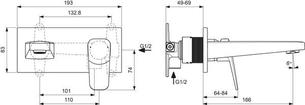 MARKA}Ankastre Lavabo BataryasıCeraplan Chromeİdeal Standard Ceraplan Chrome