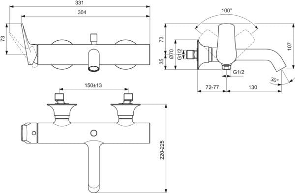 MARKA}Banyo BataryasıBD666A5İdeal Standard La Dolce Vita Banyo Bataryası-Magnetic Grey
