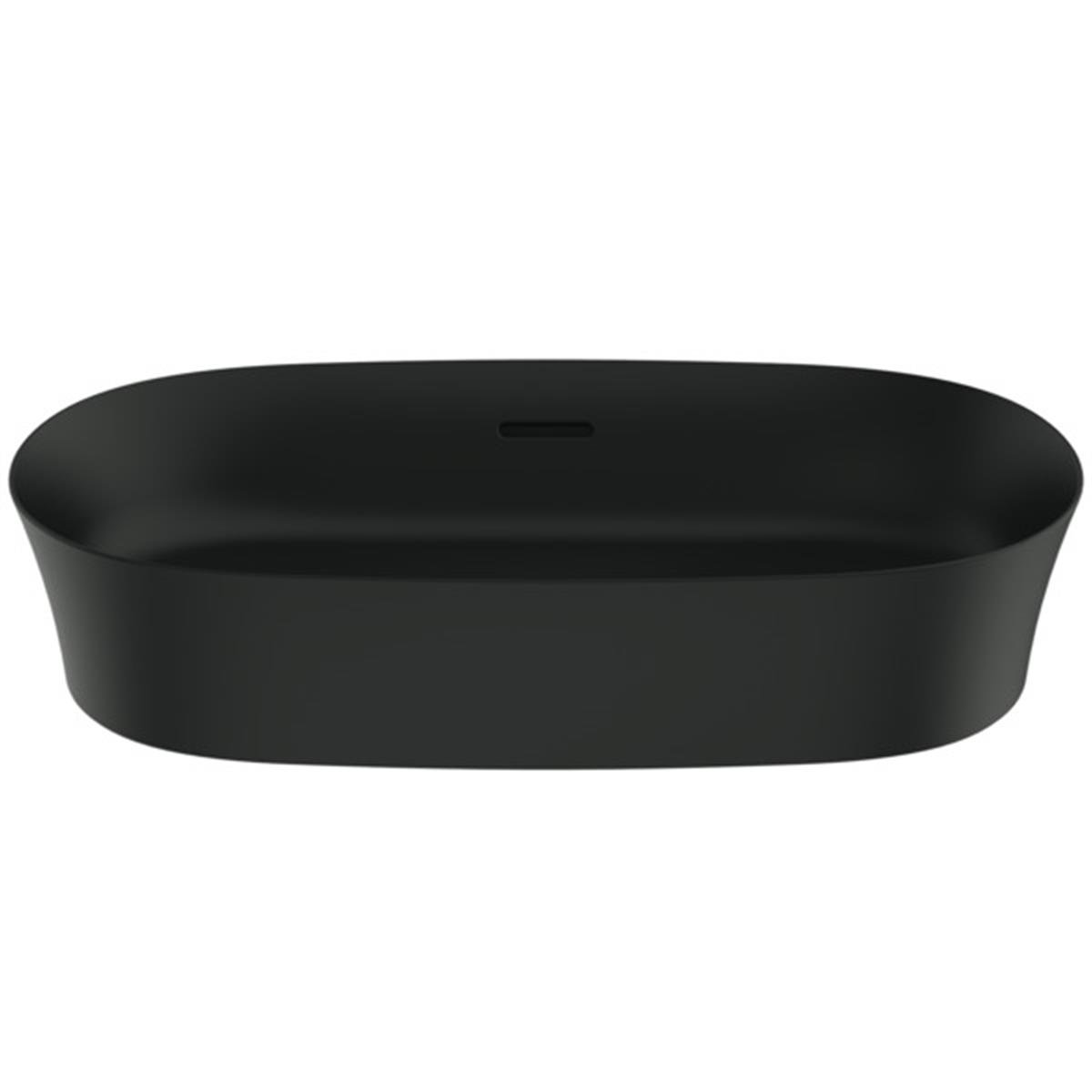 MARKA}Çanak LavabolarE1397V3Ipalyss Tezgah Üstü Oval Çanak Lavabo 60cm-Mat Siyah