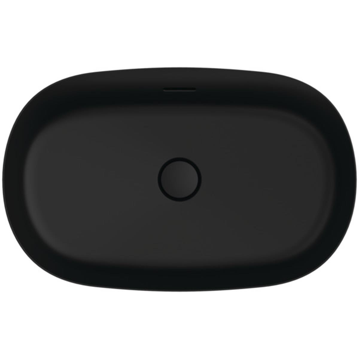 MARKA}Çanak LavabolarE1397V3Ipalyss Tezgah Üstü Oval Çanak Lavabo 60cm-Mat Siyah