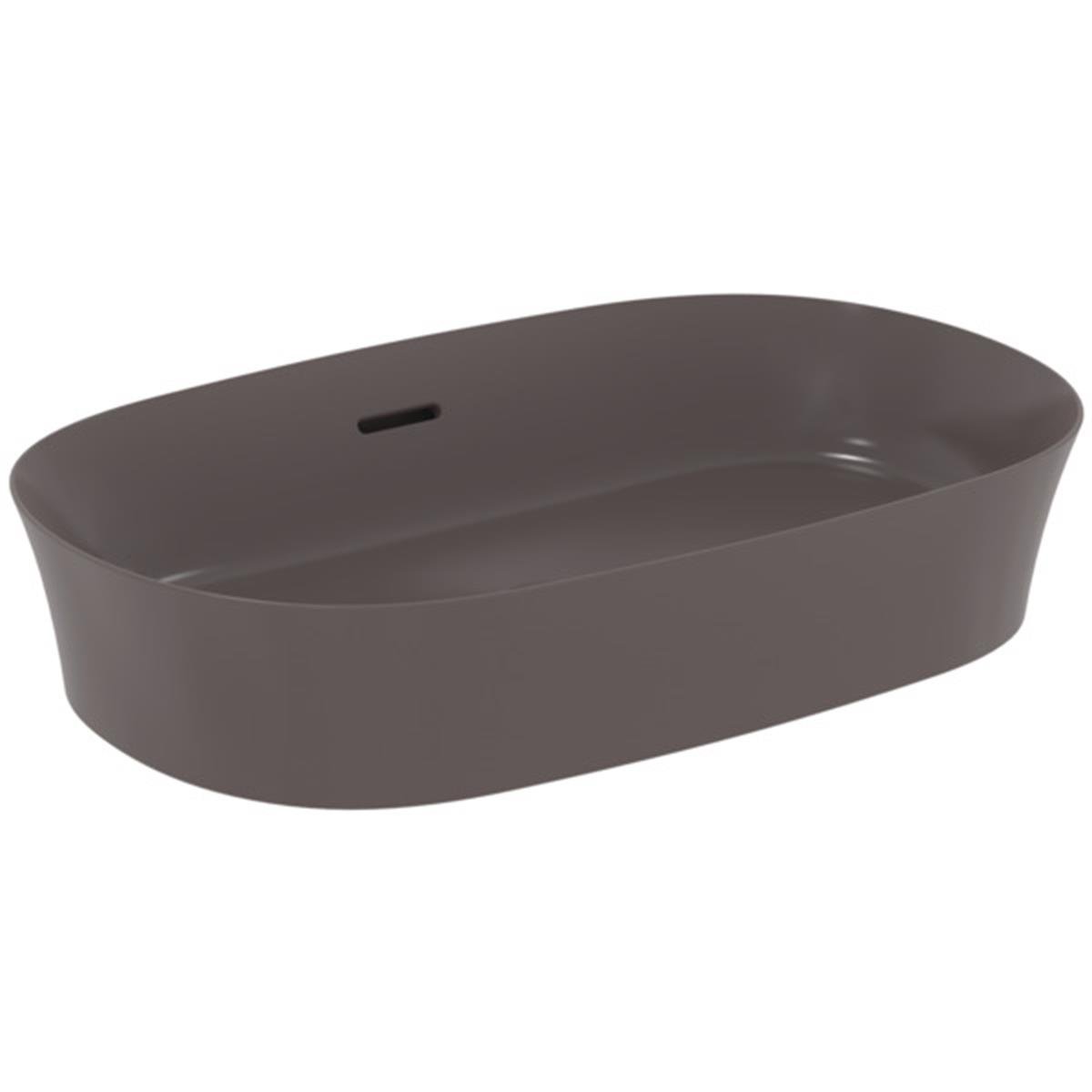 MARKA}Çanak LavabolarE1397V5Ipalyss Tezgah Üstü Oval Çanak Lavabo 60cm-Arduvaz Grisi