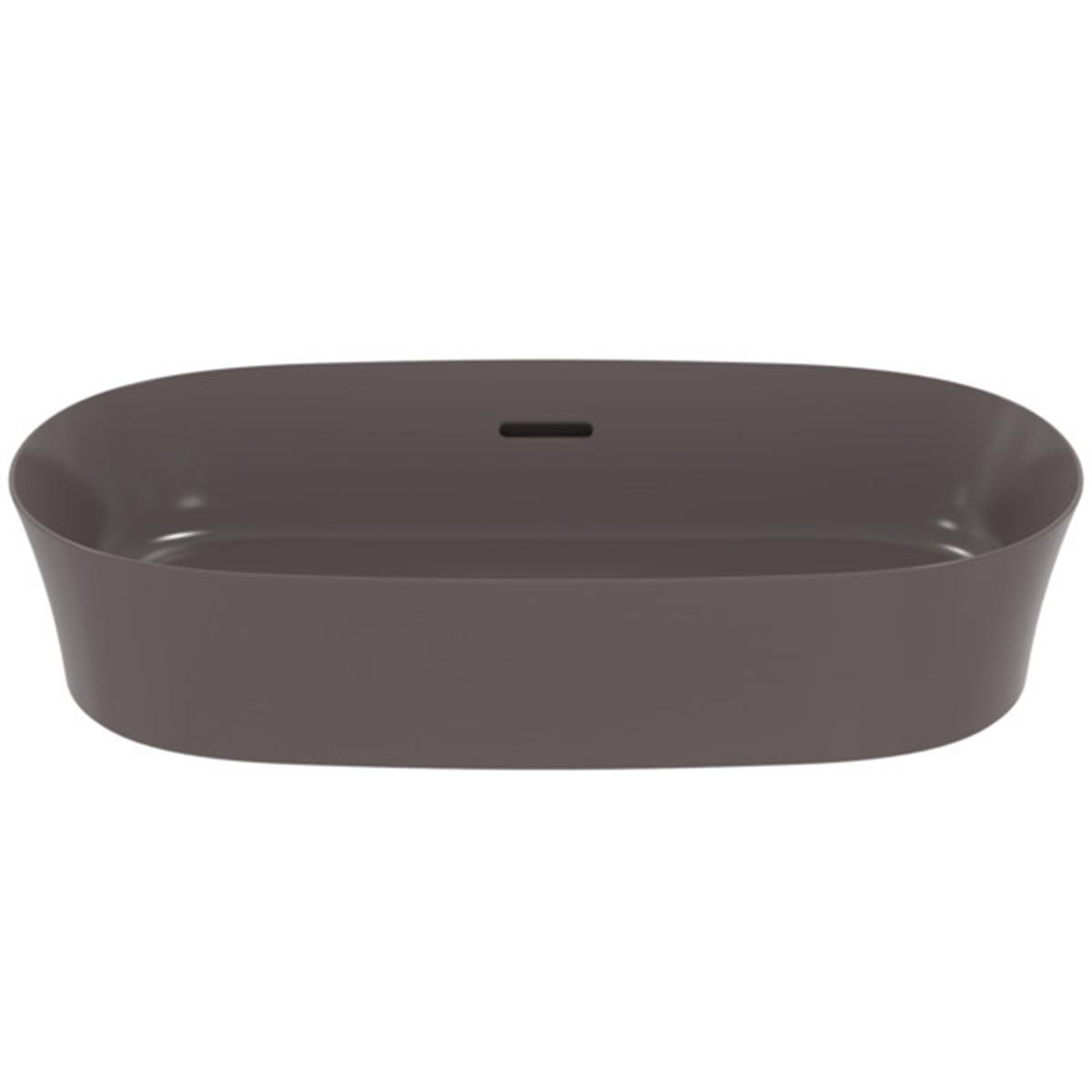 MARKA}Çanak LavabolarE1397V5Ipalyss Tezgah Üstü Oval Çanak Lavabo 60cm-Arduvaz Grisi