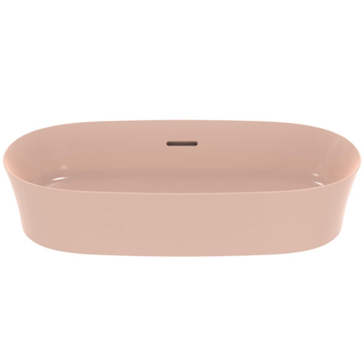 MARKA}Çanak LavabolarE1397V7Ipalyss Tezgah Üstü Oval Çanak Lavabo 60cm-Pudra