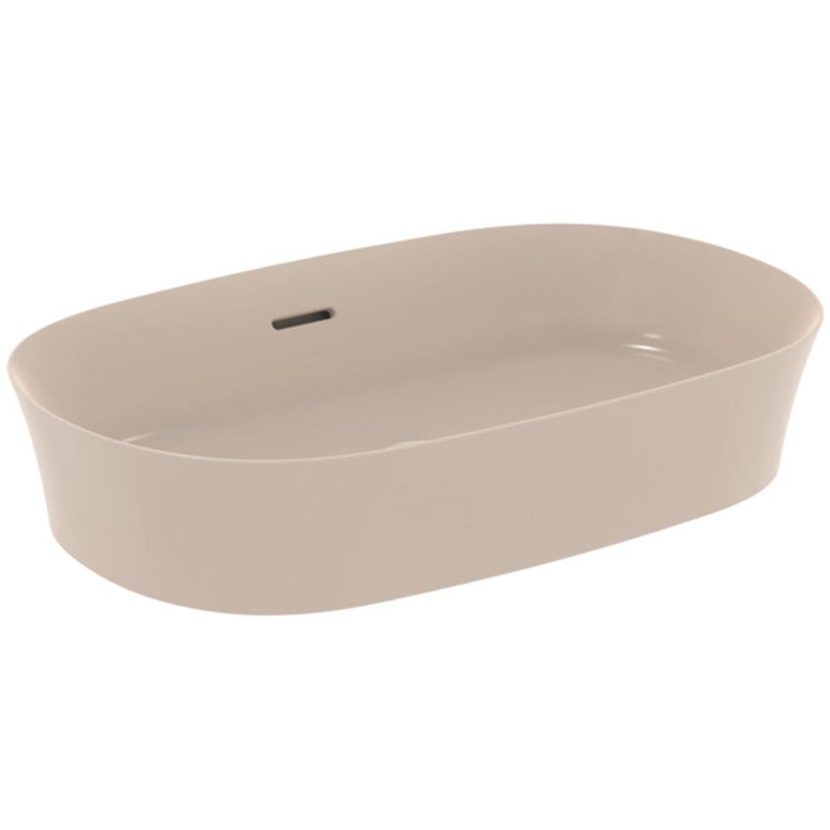 MARKA}Çanak LavabolarE1397V8Ipalyss Tezgah Üstü Oval Çanak Lavabo 60cm-Vizon